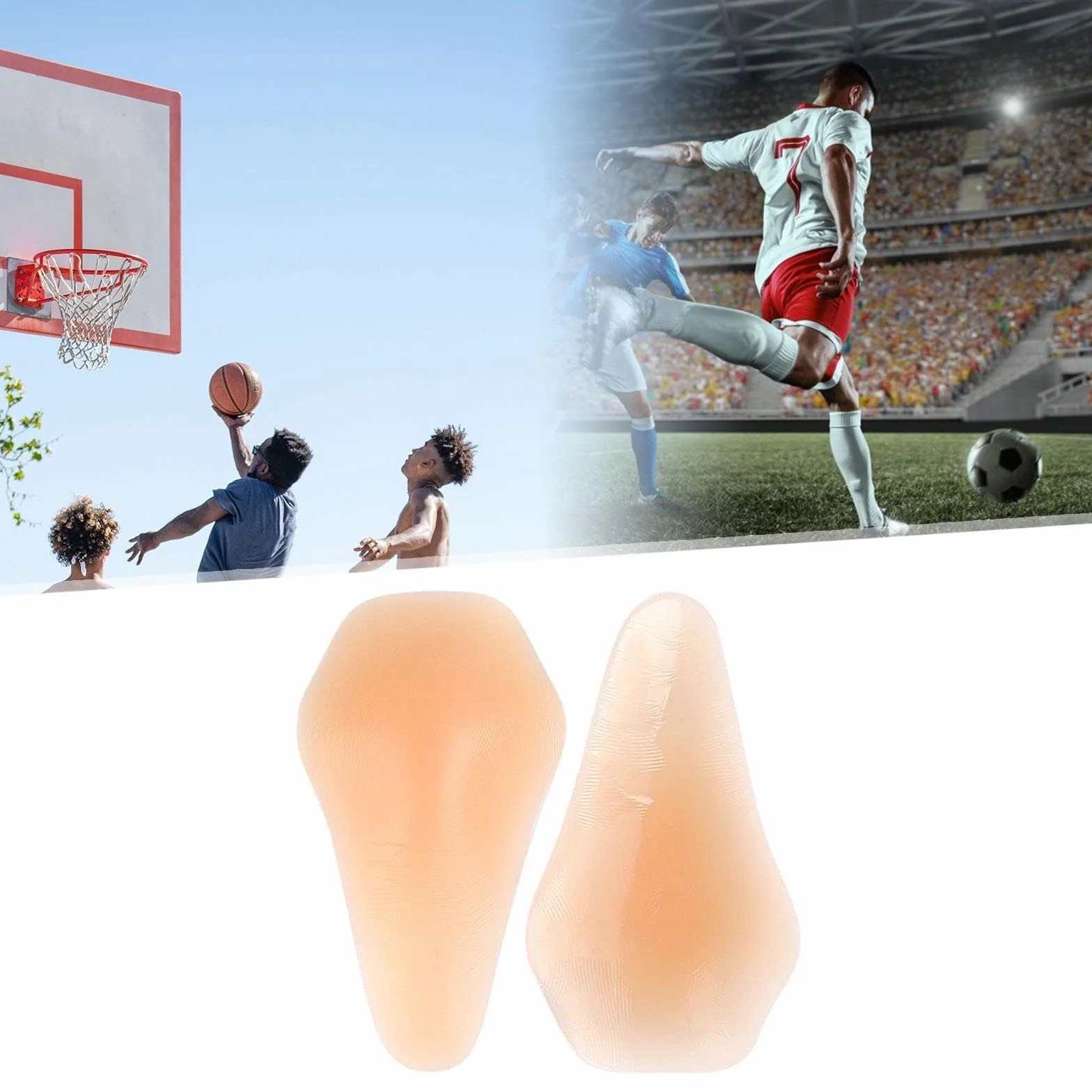 Milageto Genouillères en Silicone 1 Paire pour Patinage Ski Roller