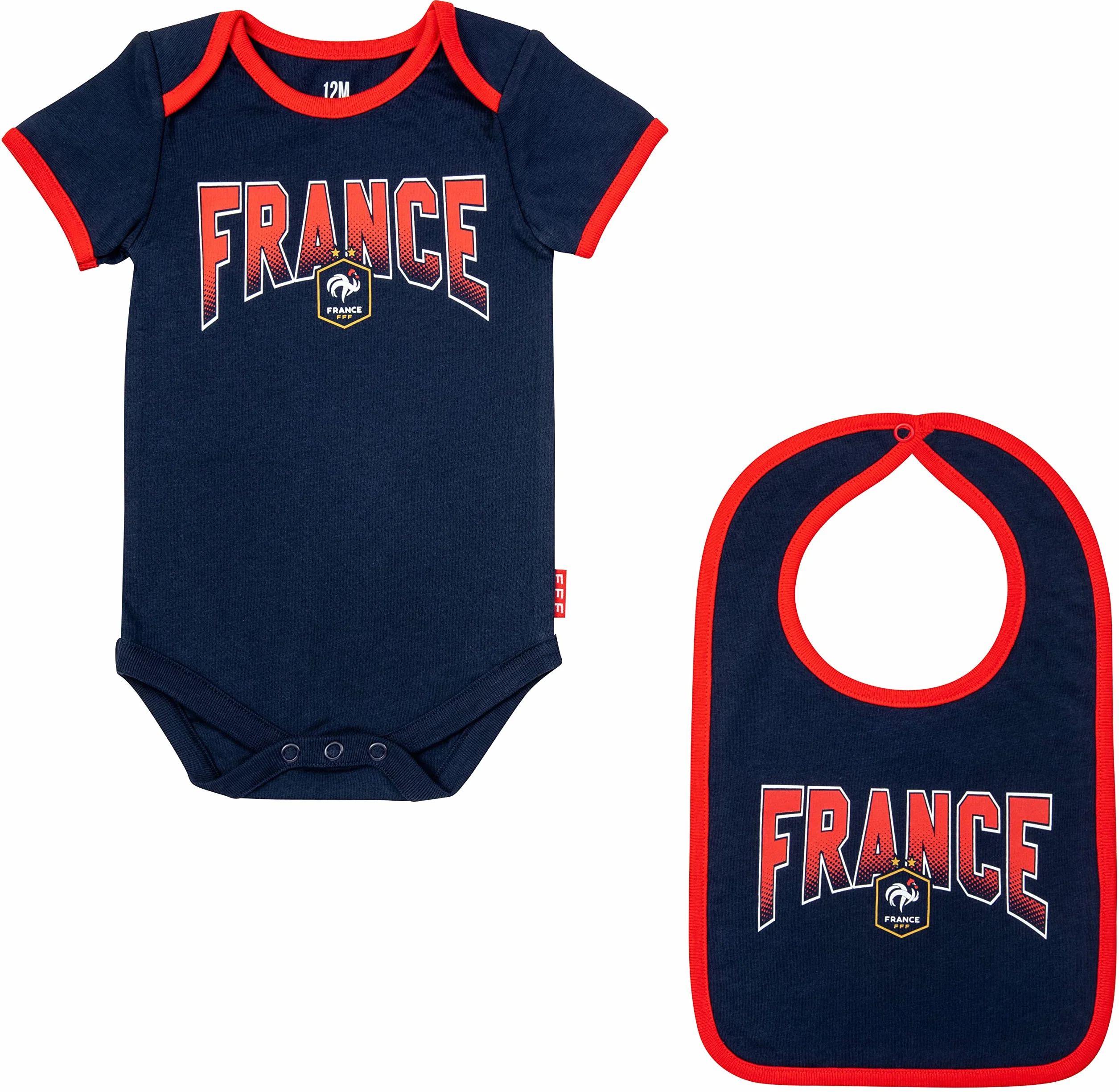 FFF Equipe de France de Football Body Bavoir bébé garçon Collection Officielle