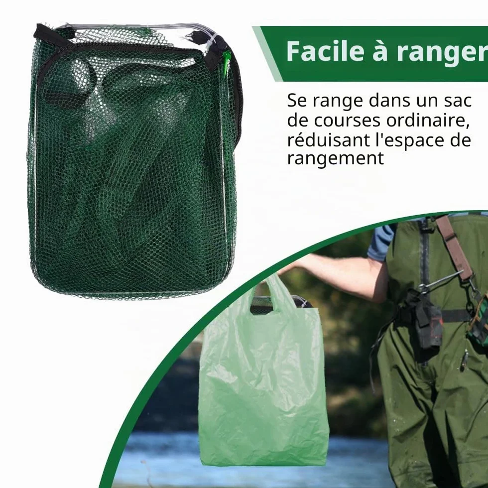 Piège à crevettes, 58 × 22 cm Poissons de crabe en nylon, filet de pêche automatique, 6 trous filet de pêche pliable en nylon, pour attraper les crabes, les homards, les crevettes et les crabes