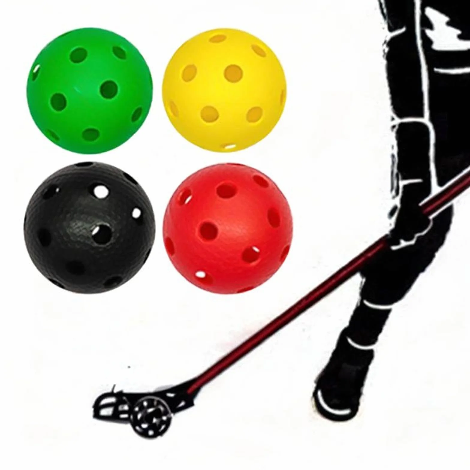 Balles de Floorball de Compétition pour Athlètes Professionnels - Lot de 4