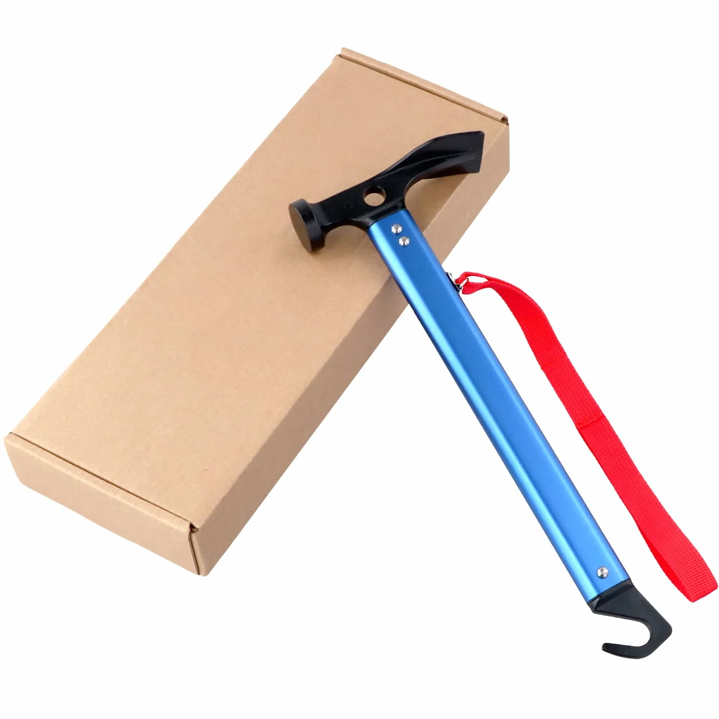 Marteau de Camping QWORK 30.5 cm, Maillet Extérieur en Aluminium avec Extracteur de Piquets