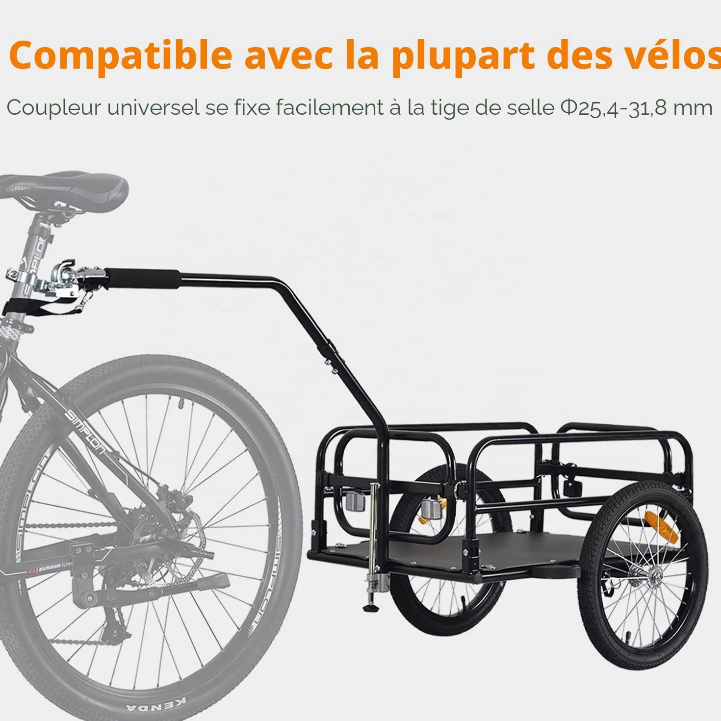 Tiggo City Porter Remorque de vélo pliable 2 en 1 transporteur