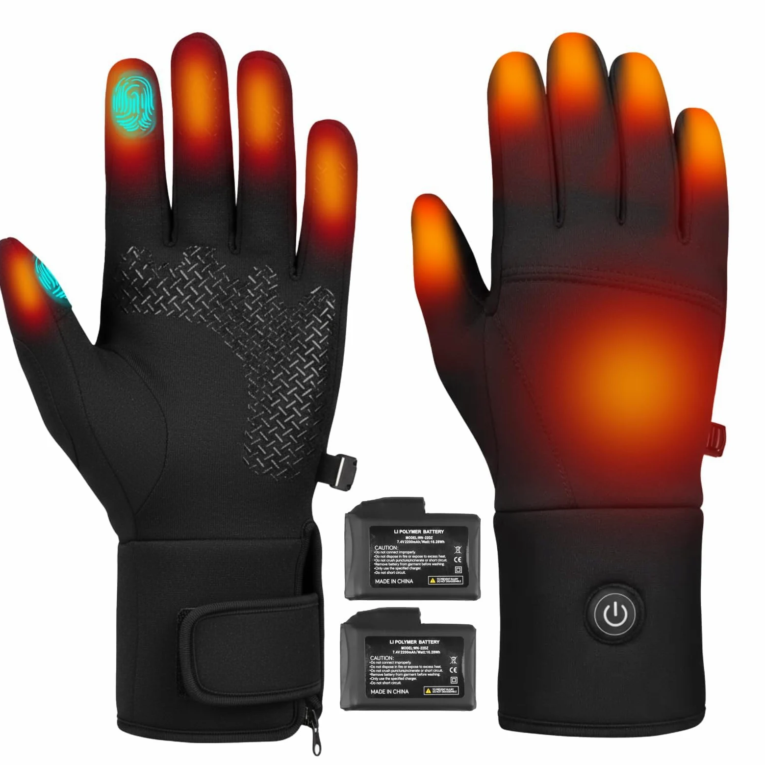 sous-Gants Chauffants Fins pour Hommes et Femmes Rechargeables, Batterie 7,4 V à Chauffage Rapide, 3 Modes de Chaleur (40-65 ℃) et Écran Tactile pour Travail en Extérieur, Sports d'hiver
