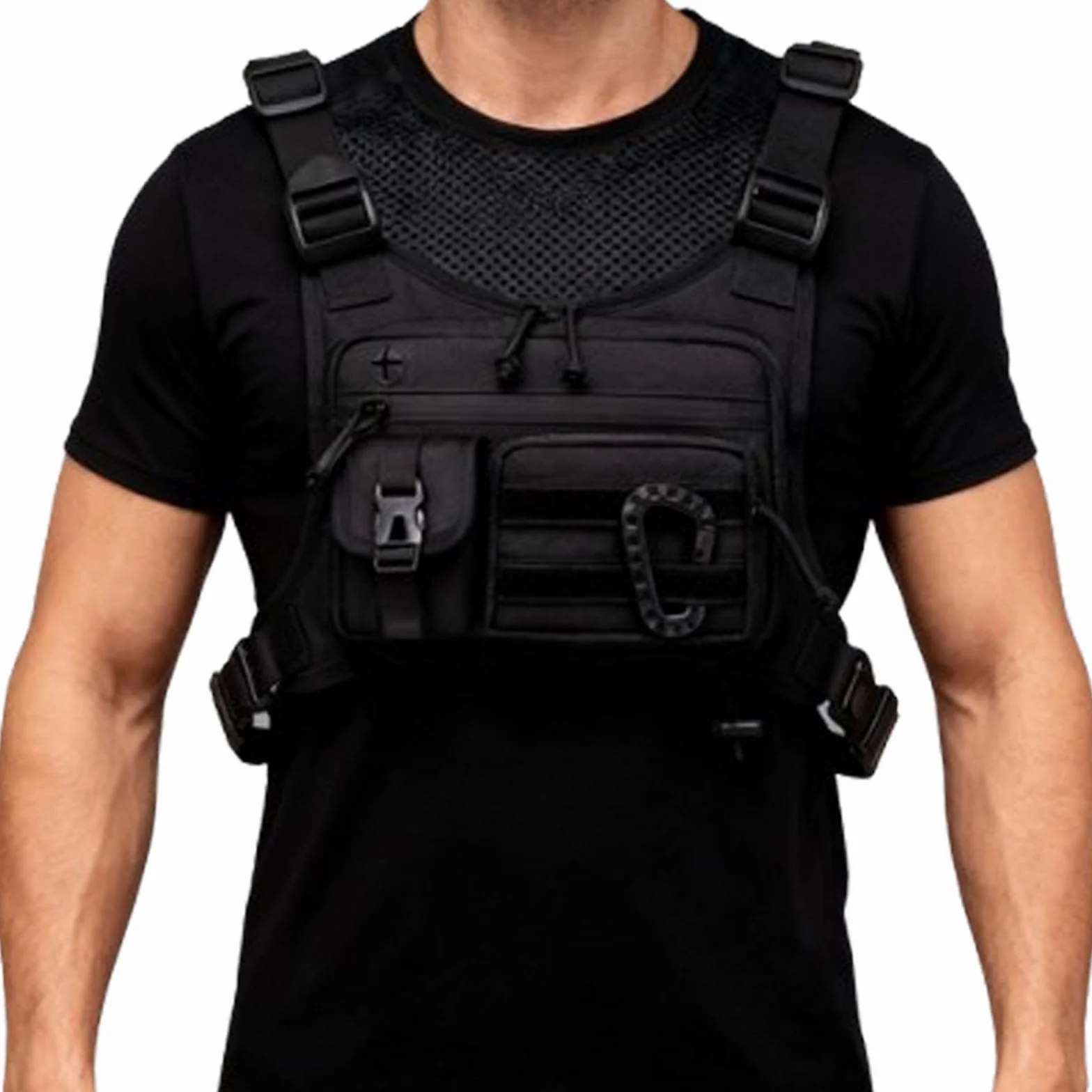 GAESHOW Sac de poitrine tactique pour homme, réglable, fonctionnel, pour hommes et femmes, imperméable, sac de poitrine portable pour les entraînements en plein air, le cyclisme, la randonnée et le