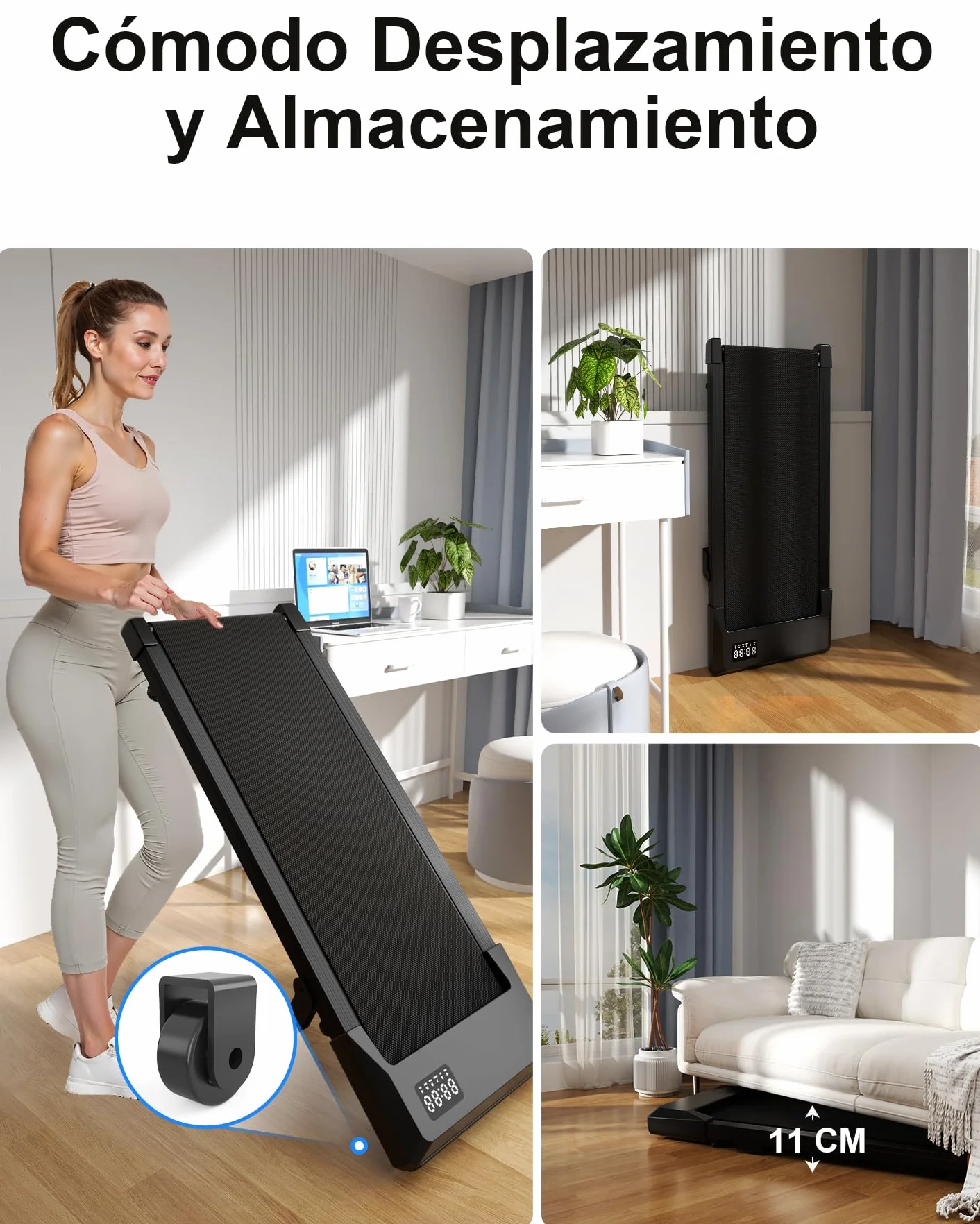 Copant Tapis de Marche avec LCD Écran, 2.5 HP Walking Pad, APP & Télécommande, Charge Max 136 kg, 1.5-6 km/h