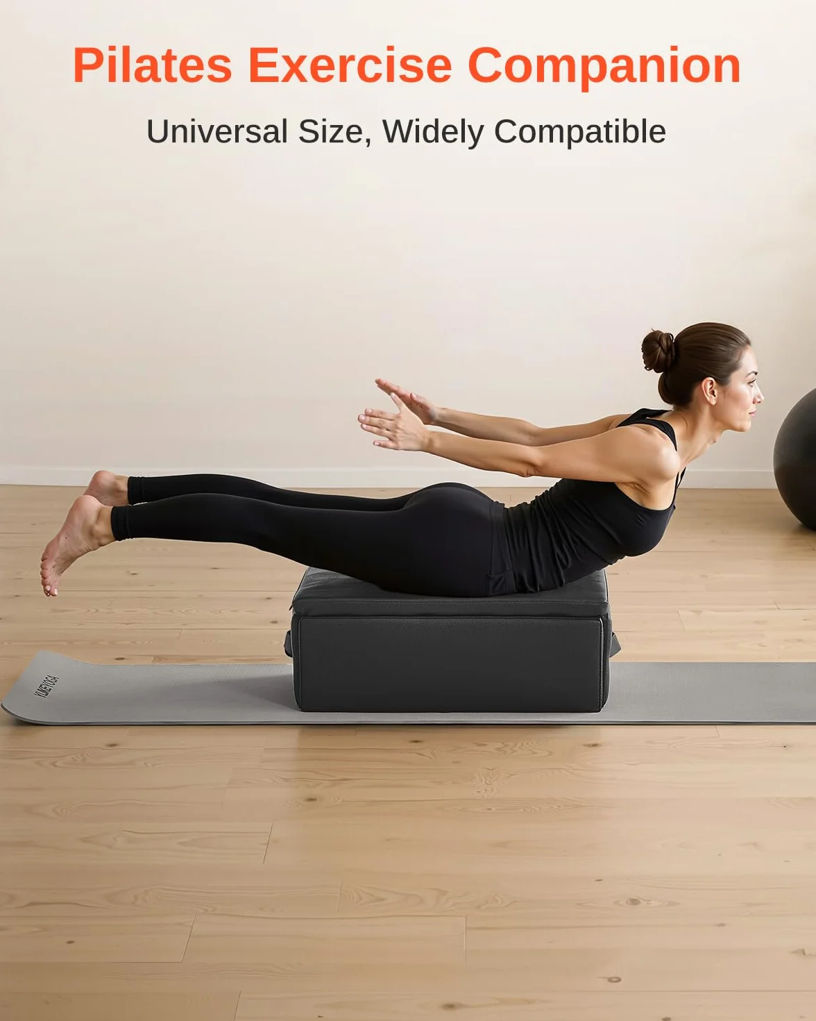 VEVOR Boîte de Reformer Pilates 62,5x43,5x24 cm, PU et Bois, Accessoire Pilates