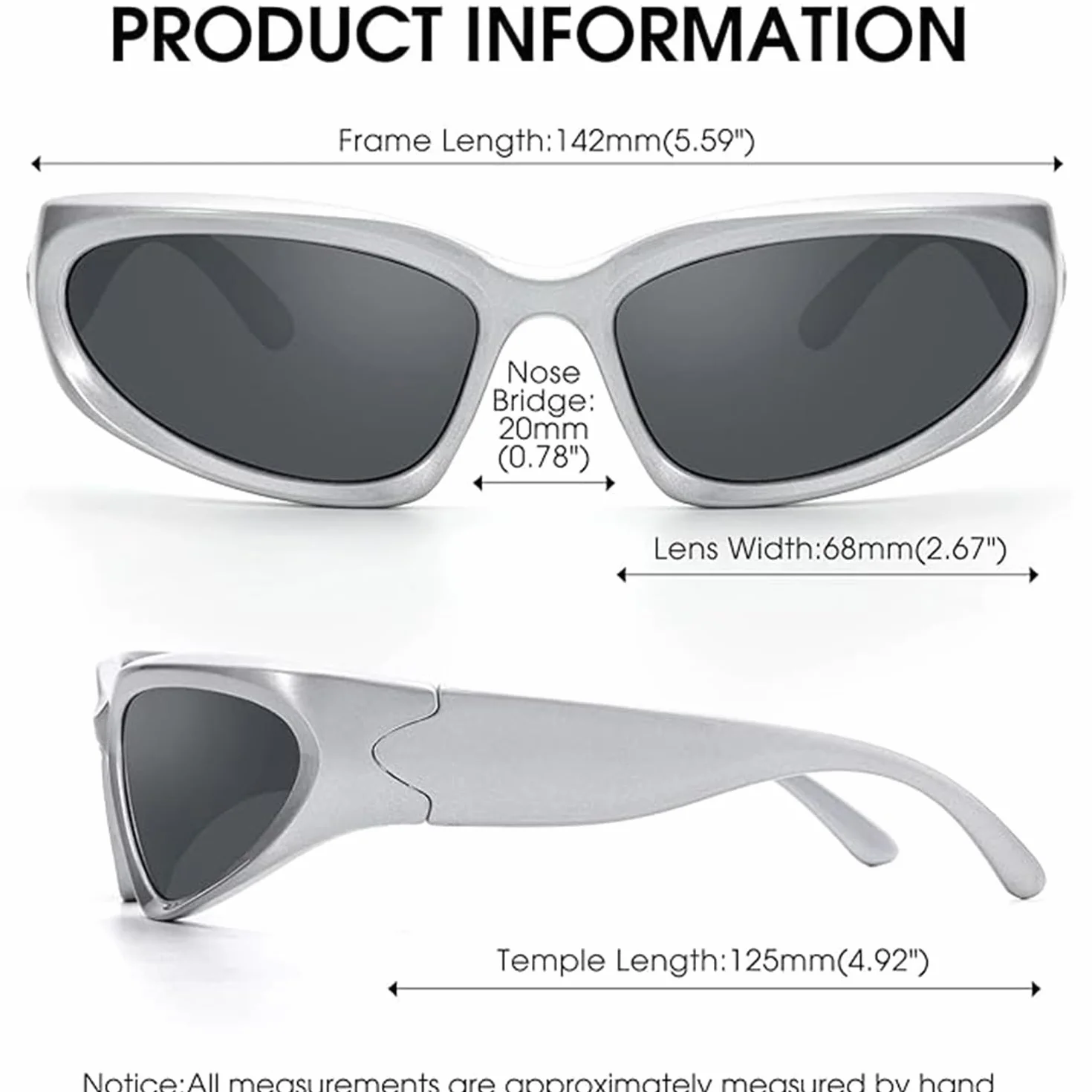 Lunette de Soleil Sport Polarisée Y2K Wrap Around pour Homme Femme, Lunettes de Cyclisme pour Vélo Moto Course Ski Baseball Pêche
