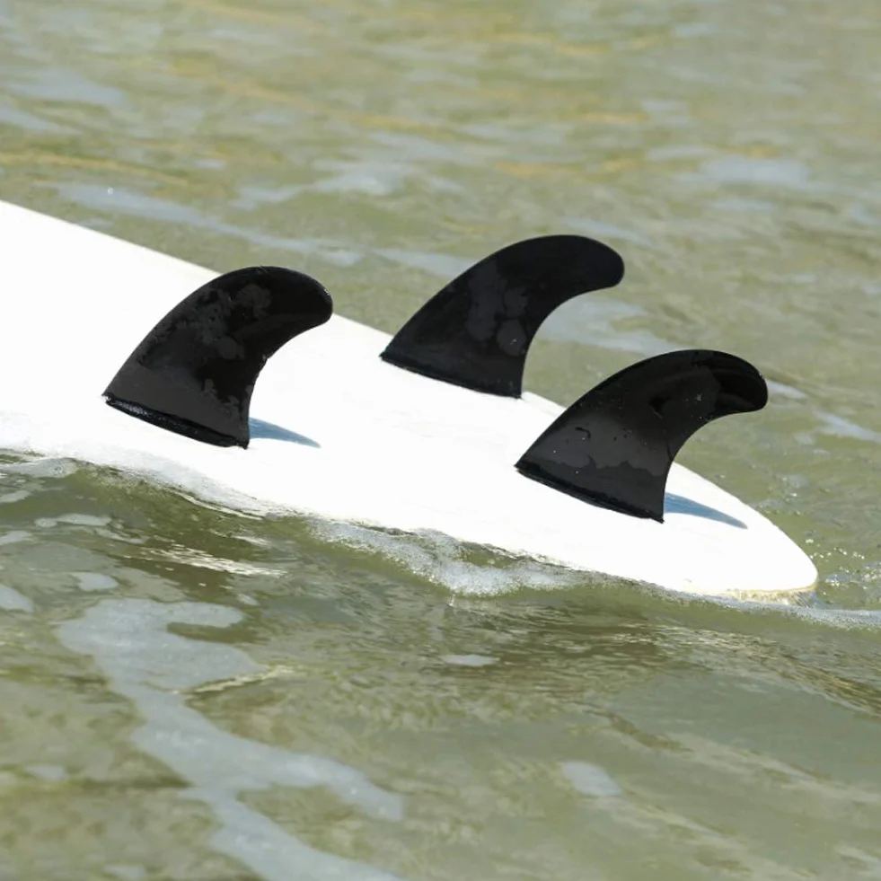 Aileron arrière de Planche de Surf FCS2 G5 Fibre de Verre Noir 3 pièces