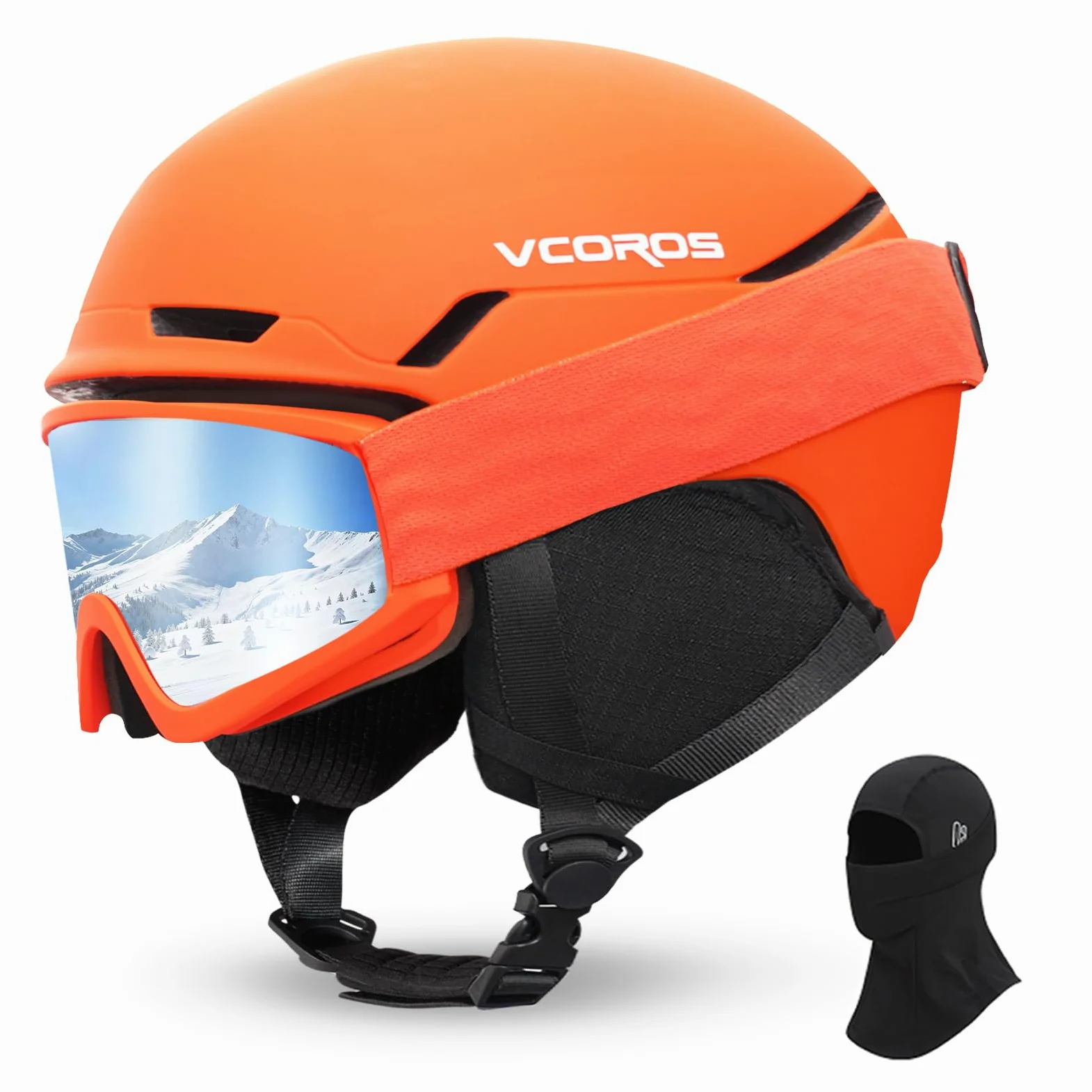 VCOROS Casque de Ski avec Lunettes de Ski Masque DXH816 Adapté au Ski | Casque de Snowboard avec Détachable Cache Oreilles pour Hommes Femmes Anti-UV Anti-Vent Casques de Neige pour Snowboard