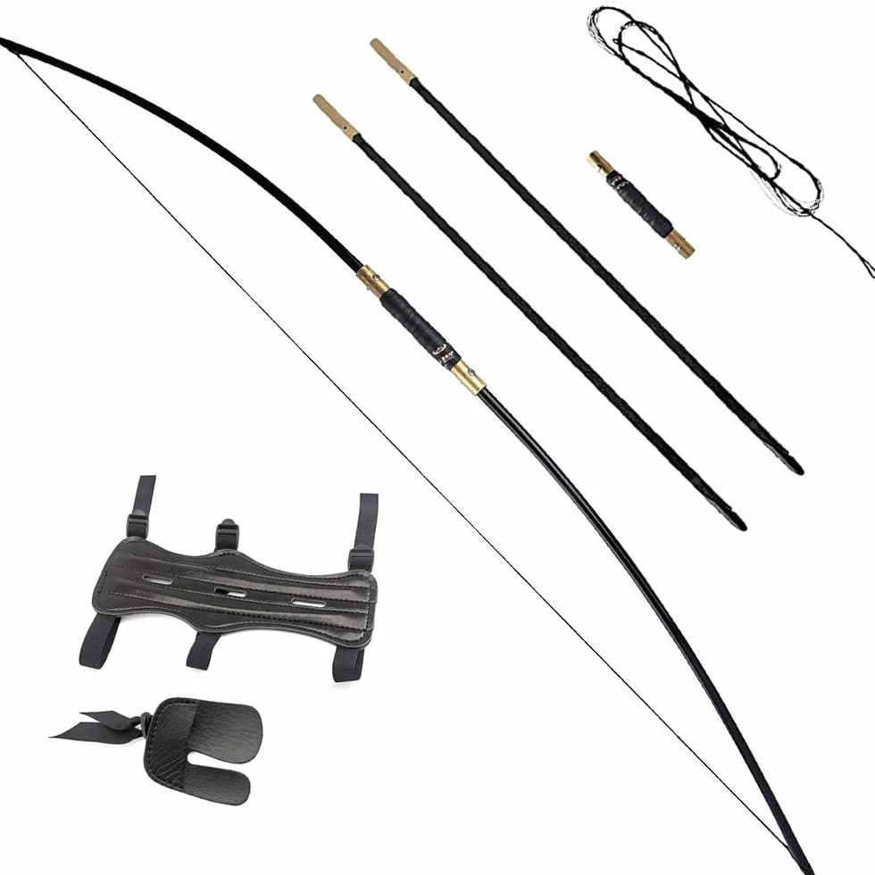Tir à l'arc Traditionnel Arc Classique Longbow Takedown Mongolian Horsebow 25-40lbs