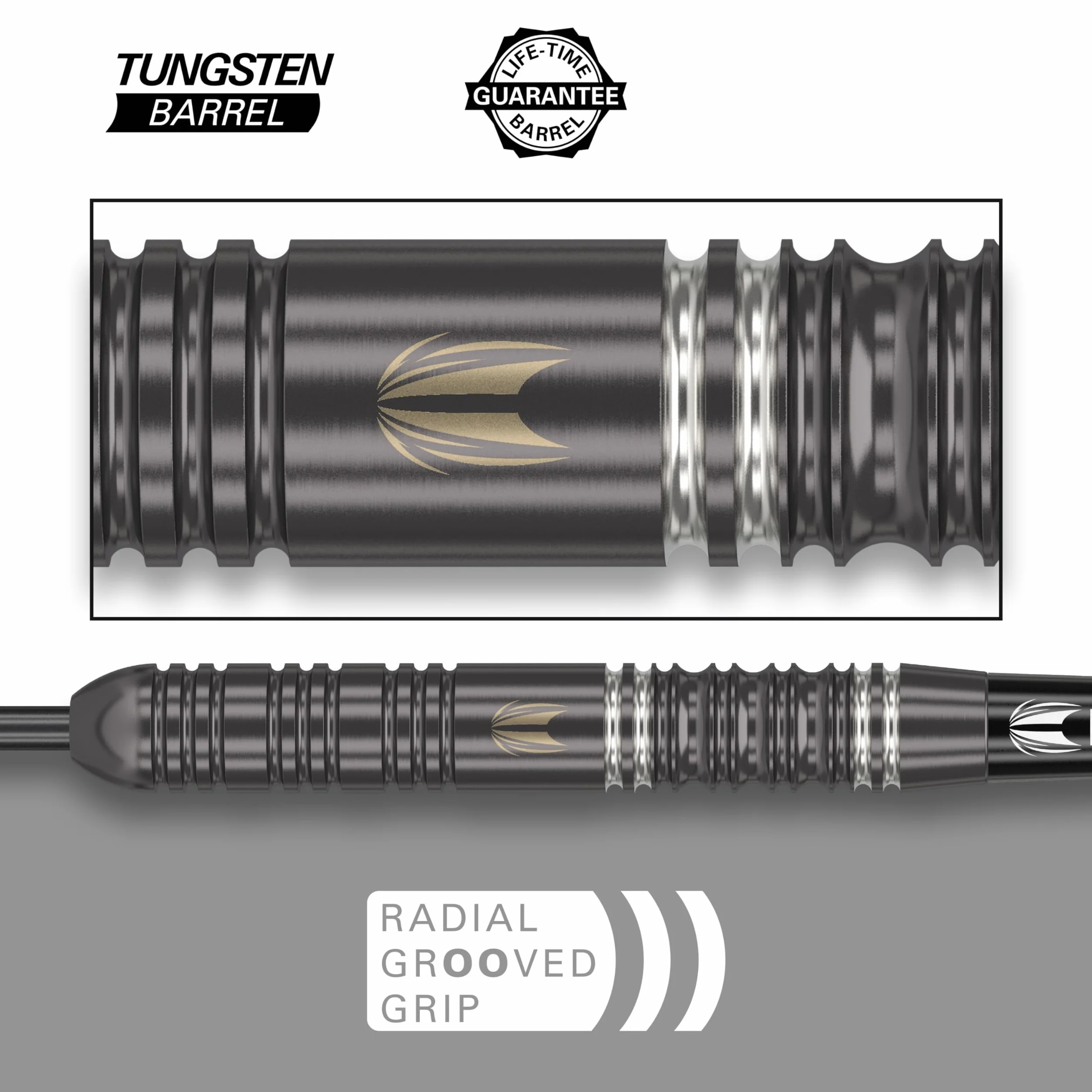 Target Darts Ares 22G/23G/24G Tungsten Steel Tip Darts Set - 6 Arrows Pro Grip - 9 Pro Ultra Flights - Dart Wallet