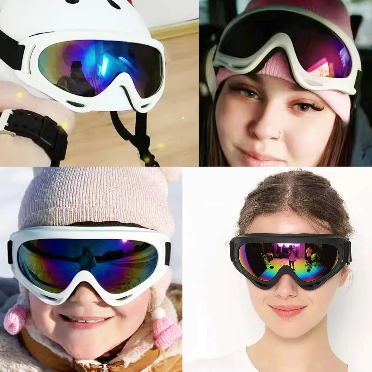 Lunettes de ski anti-buée UV unisexe pour snowboard cyclisme randonnée