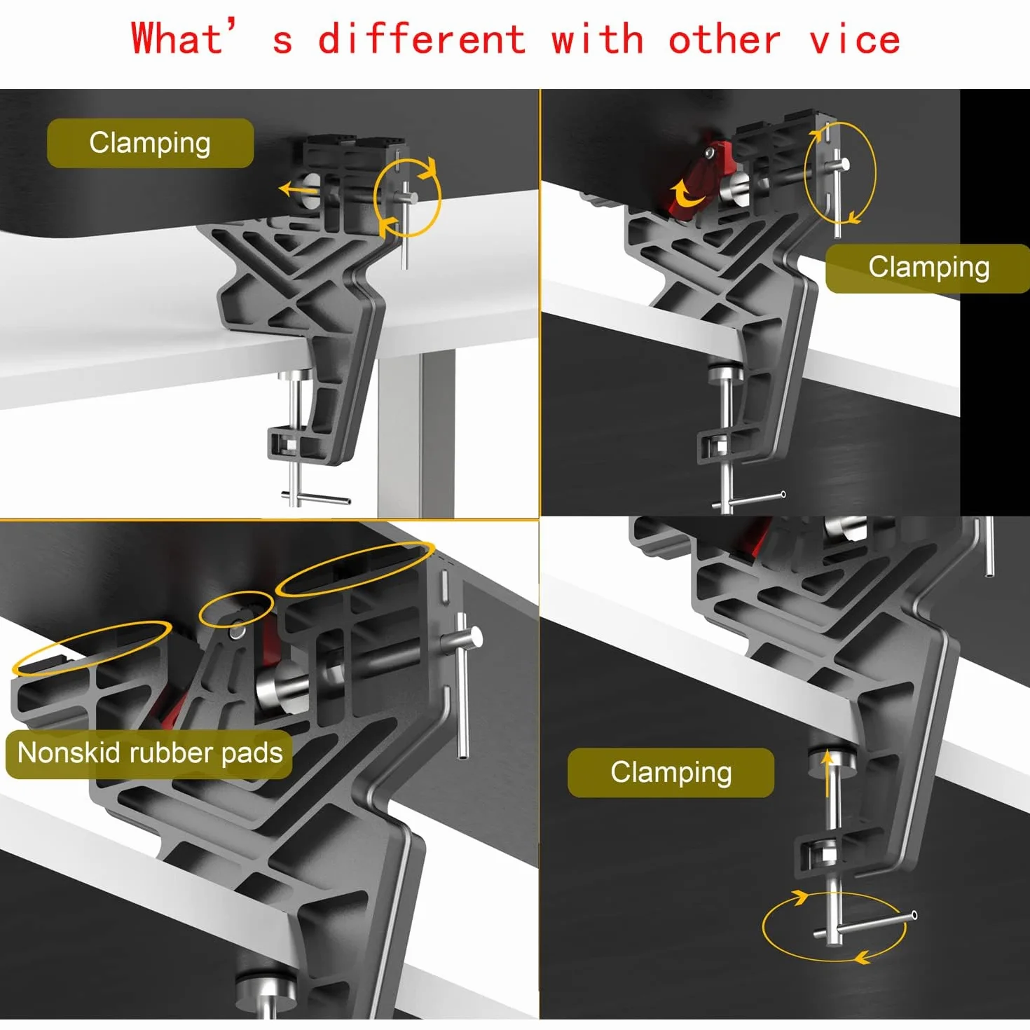 Étau pour ski et snowboard réglable avec poignées antidérapantes position horizontale verticale