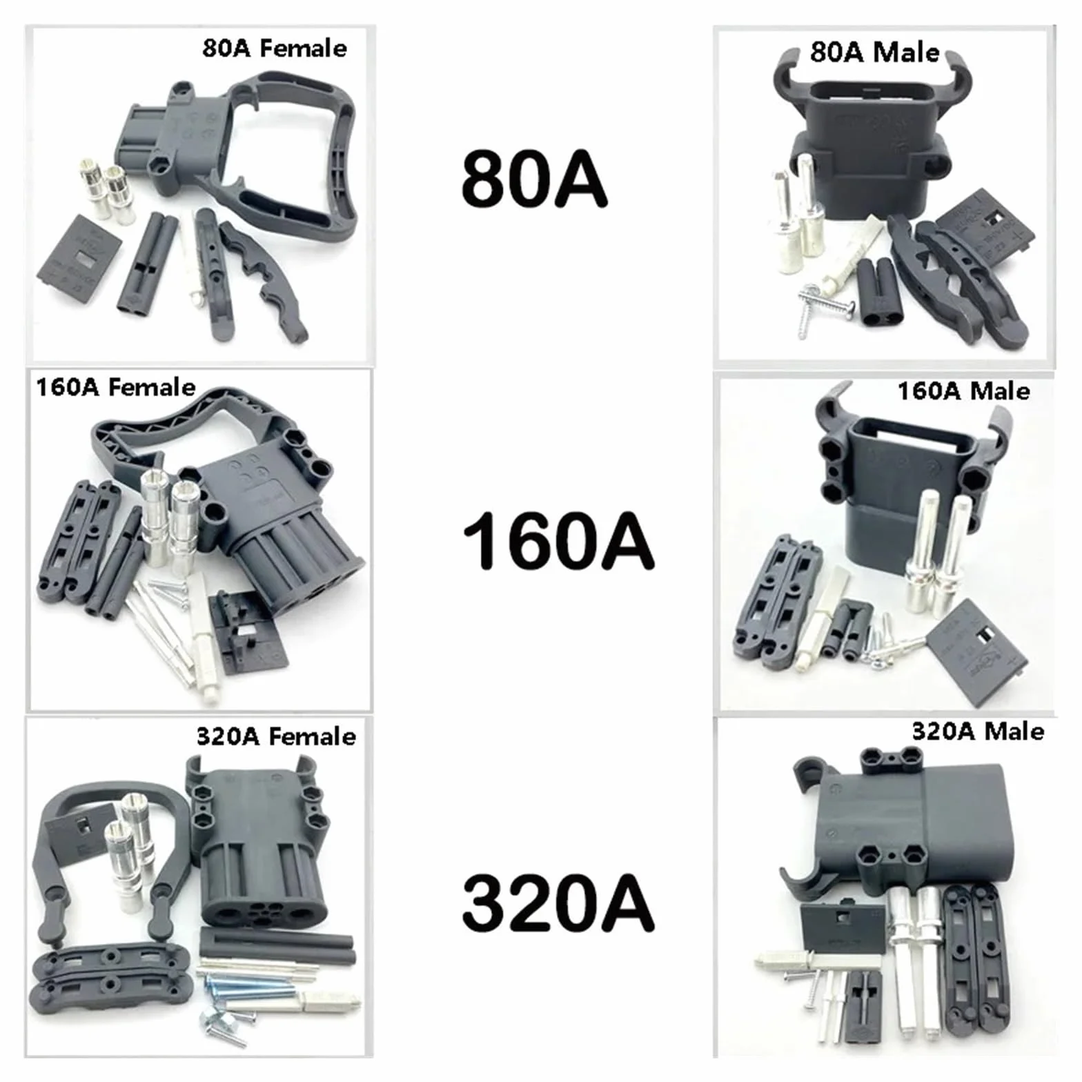 Connecteur de Batterie Chariot élévateur Rema 80A 160A 320A 150V Prise mâle femelle
