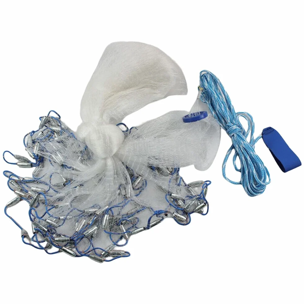 Filet de pêche portable 3/4,2/5,4/6,6 m - Filet de pêche - Filet de pêche - Filet de pêche - Filet de pêche avec couleur, corde épaisse, filet dense