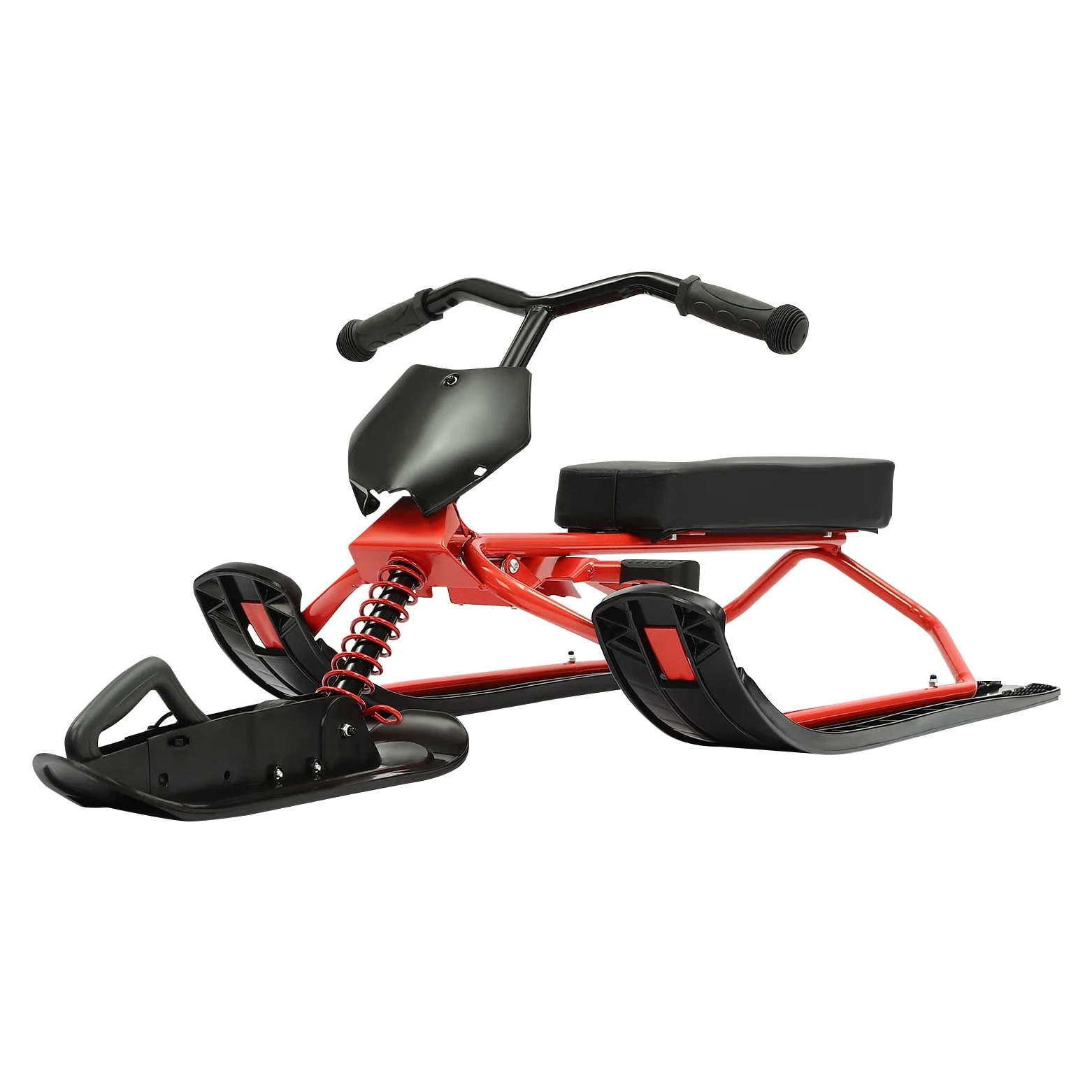 Luge de direction pour enfants, avec freins à pied et corde de traction, luge avec volant, luge pour enfants, luge à patins, luge à neige, max. 80 kg