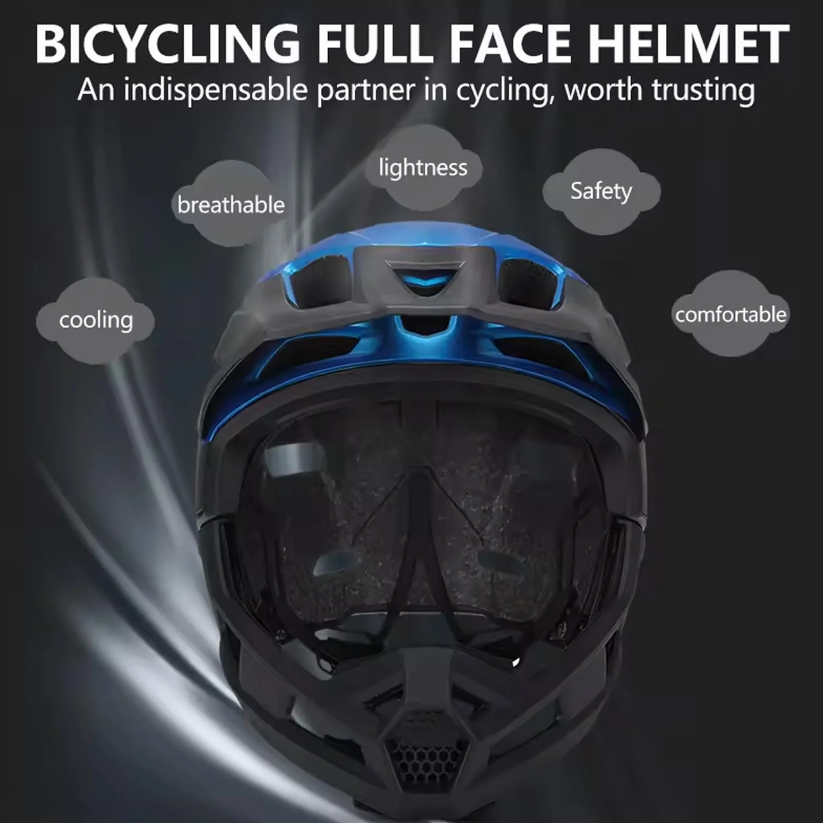 Casque de vélo intégral Demi-Jet pour Adultes Hommes Femmes, résistant au Vent, mentonnière Amovible, léger Ajustable