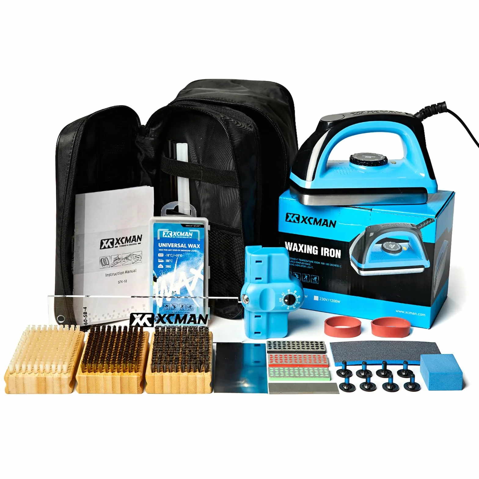Kit complet XCMAN réglage fartage ski snowboard fer à cirer cire ski régleur bord latéral réparation base Ptex pierre gommeuse diamantées
