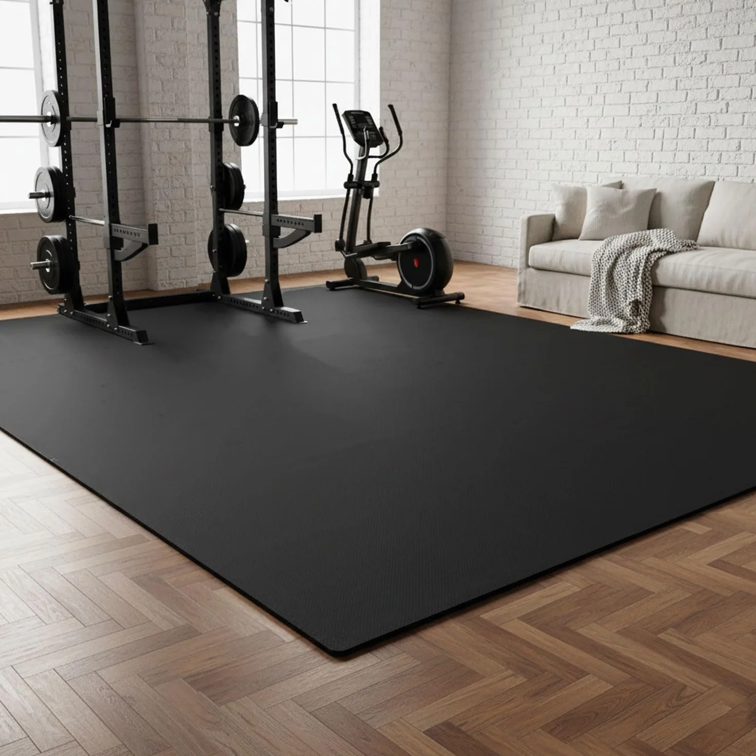 EYEPOWER Tapis de Protection Sol Fitness 30x30 cm Noir 9 Pièces Home Gym