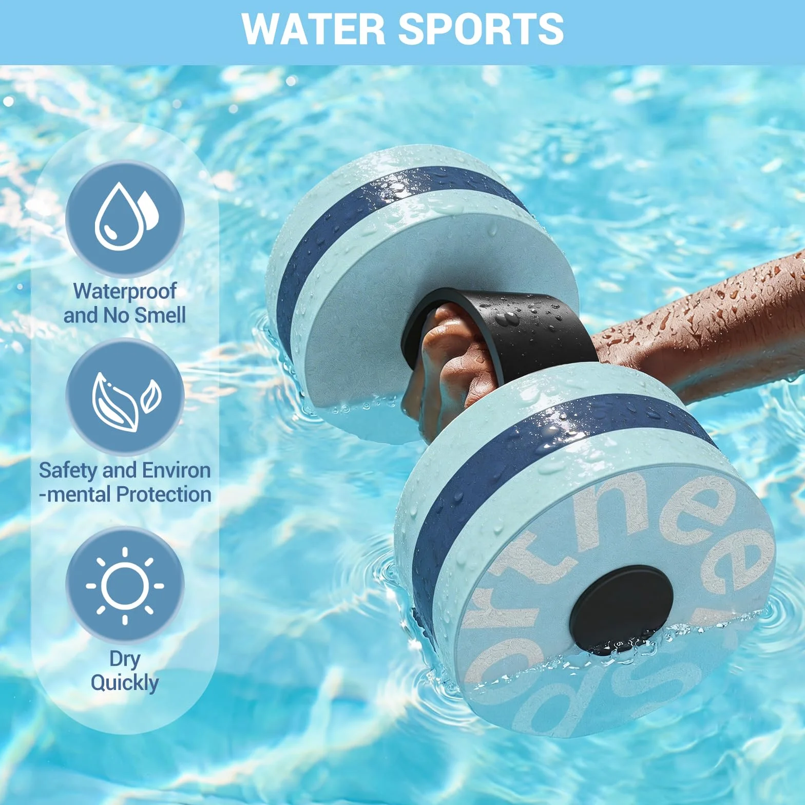 Sportneer Kit d'accessoires d'aquafitness 3 en 1 pour adultes et appareils de sports nautiques 2
