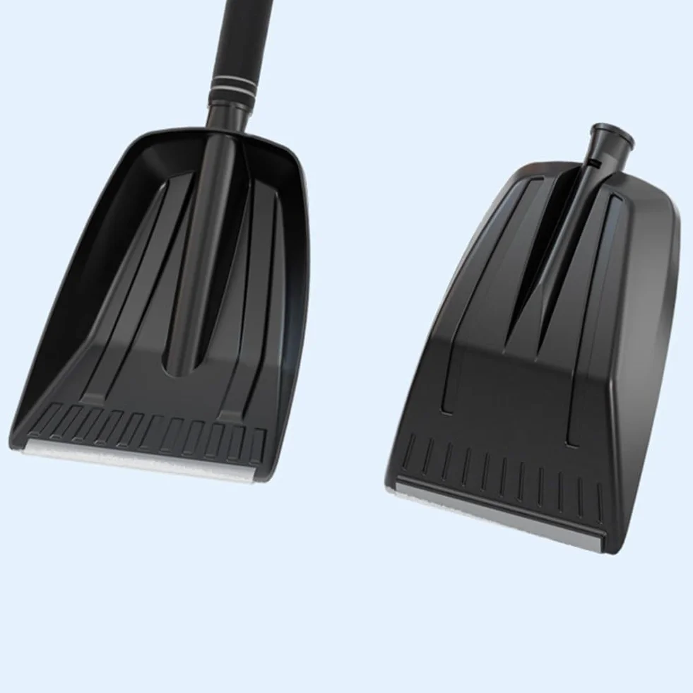 Pelle à neige rétractable pour voiture avec angle réglable, 71-86 cm extensible en aluminium et ABS avec poils à 3 rangées, noir