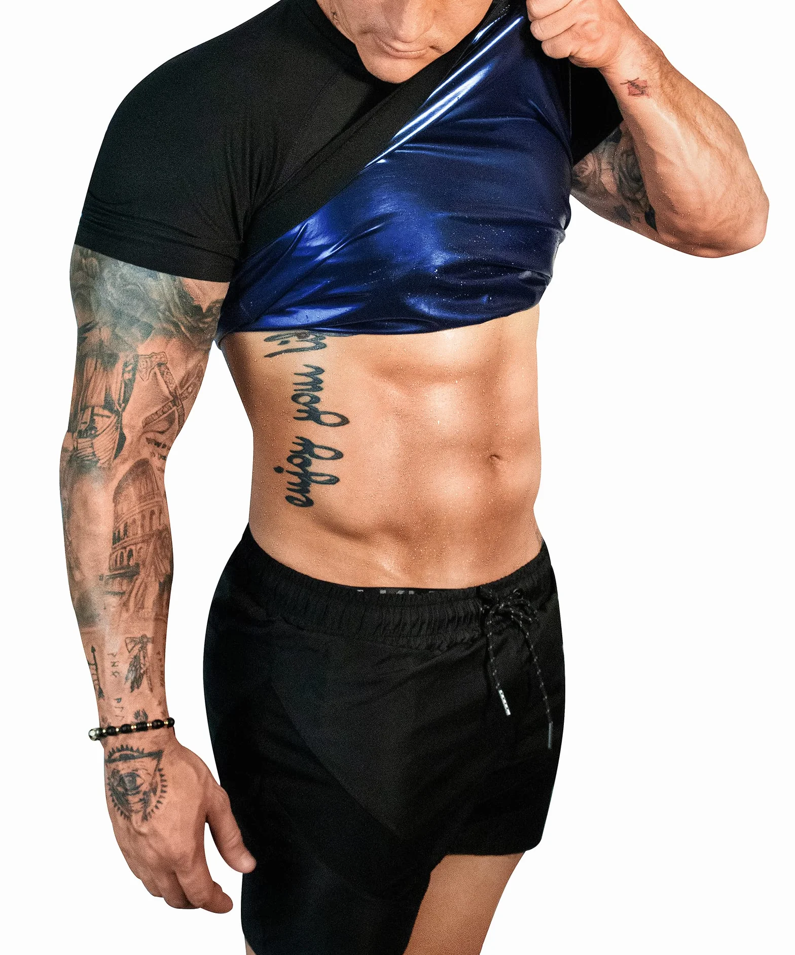 T-shirt de sauna pour hommes, combinaison de sudation, perte de poids, chemises de mise en forme du corps pour l'entraînement