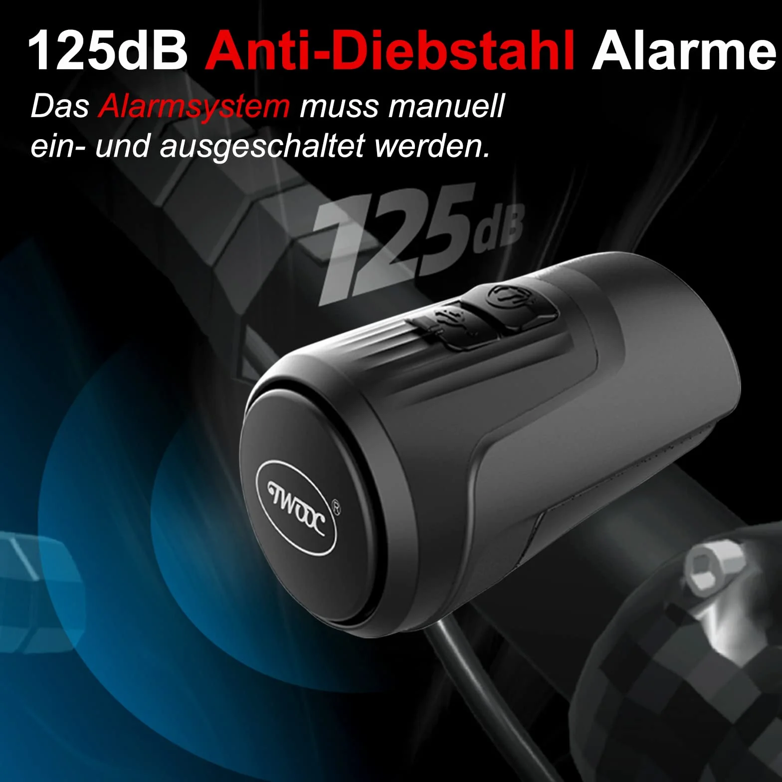 Sonnette vélo électrique 125dB Antivol Alarme Klaxon USB Rechargeable