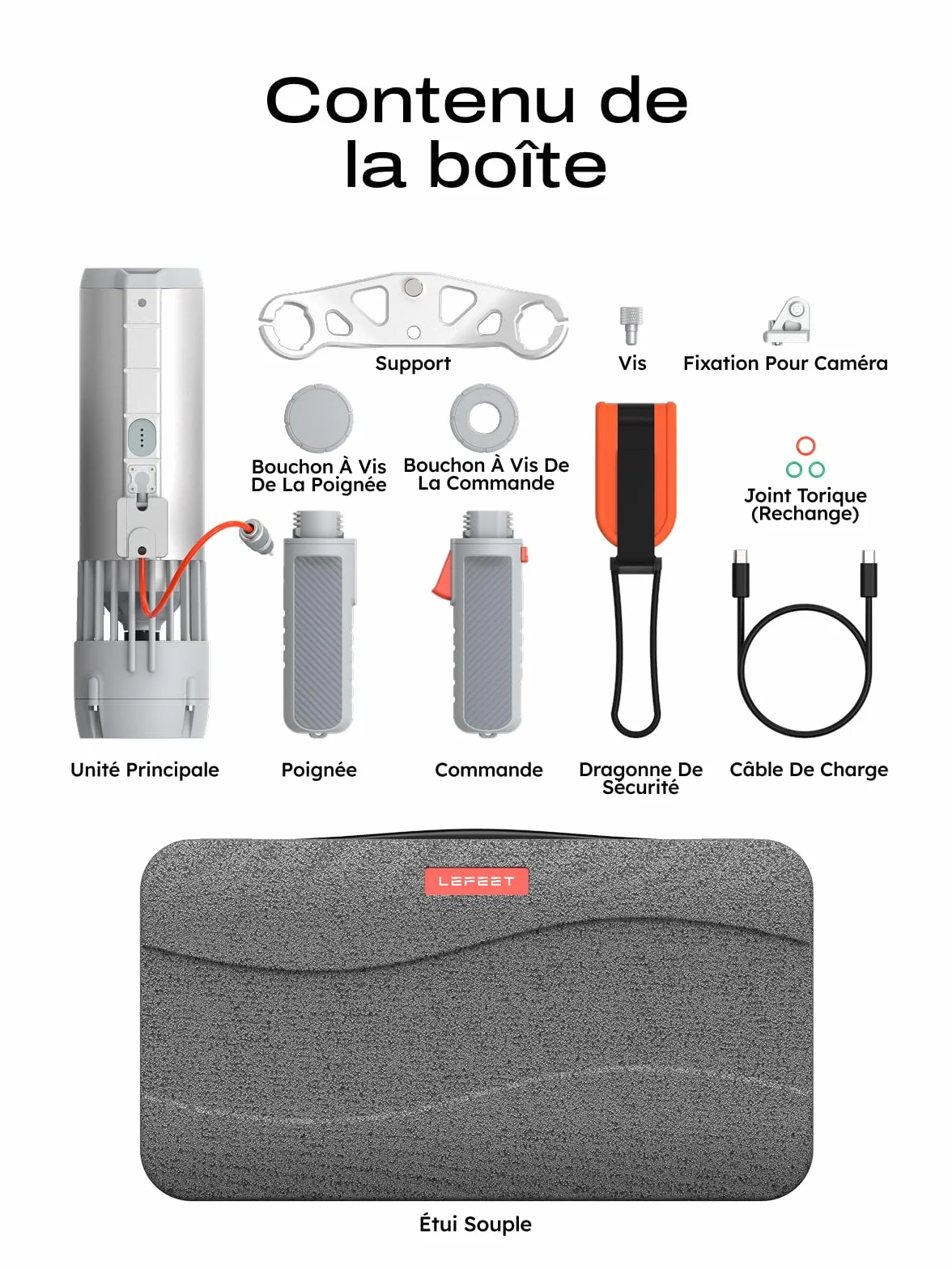 LEFEET P1 Lite Scooter sous-Marin, Propulseur Aquatique Portable 4 Vitesses, Autonomie 60 Min, Profondeur 60m avec Support Caméra