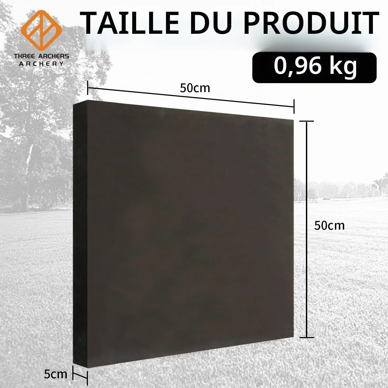 THREE ARCHERS Cible de tir à l'arc 50x50cm Mousse légère durable avec supports