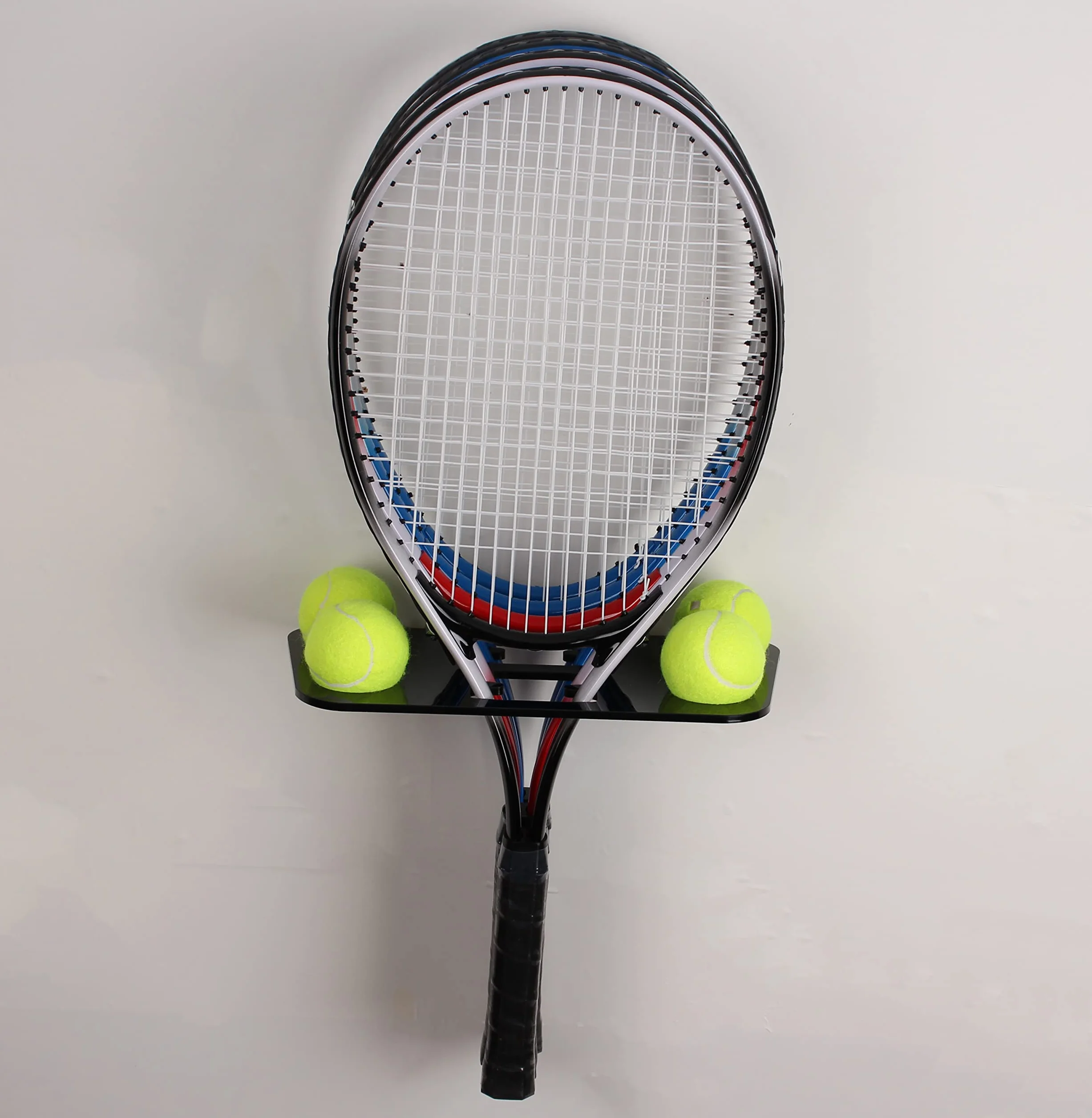 Support mural raquette tennis acrylique matériel inclus