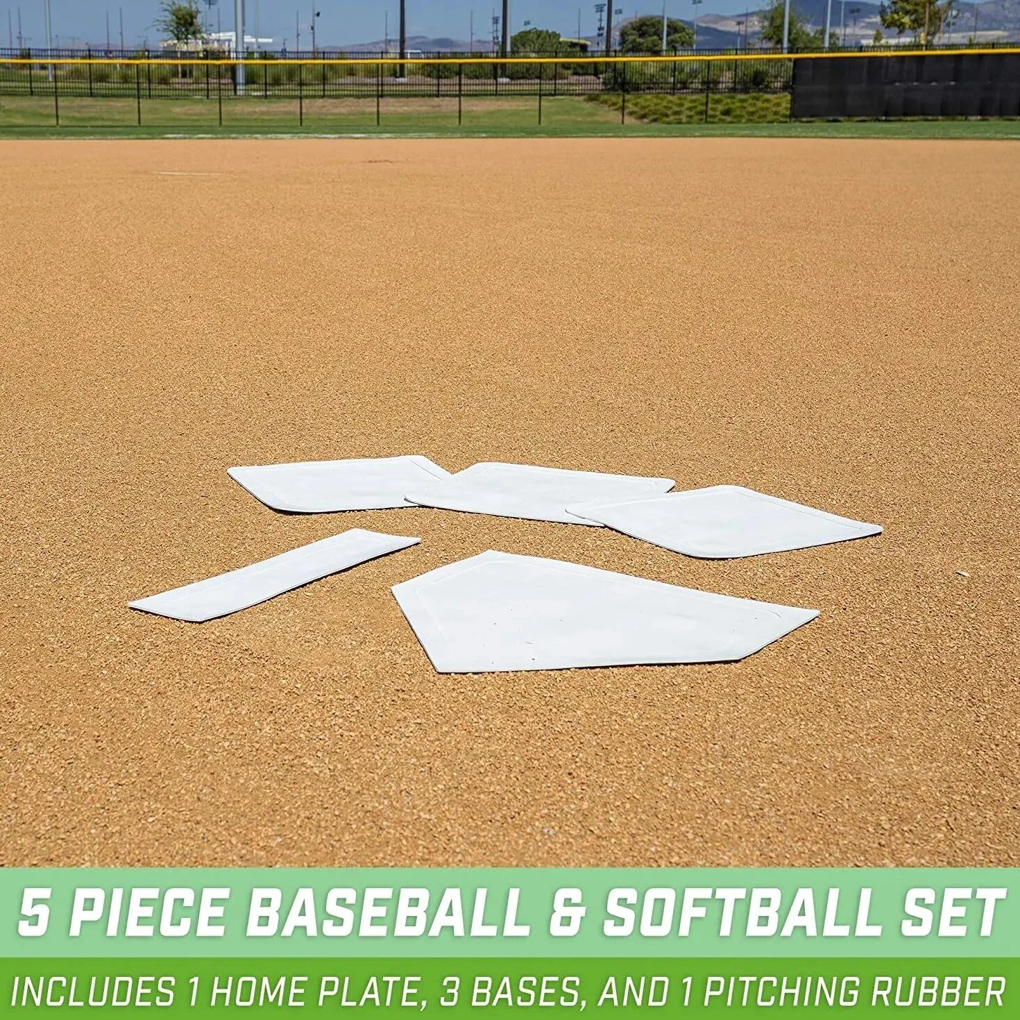Ensemble de Bases de Baseball Softball, 5 Pièces, Caoutchouc pour Entraînement