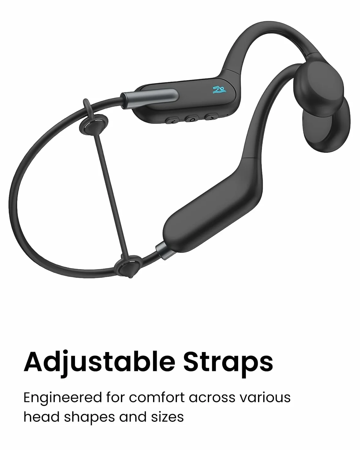 HIFI WALKER Casque Conduction Osseuse Bluetooth sans Fil IPX8 Lecteur MP3 32Go Etanche Natation