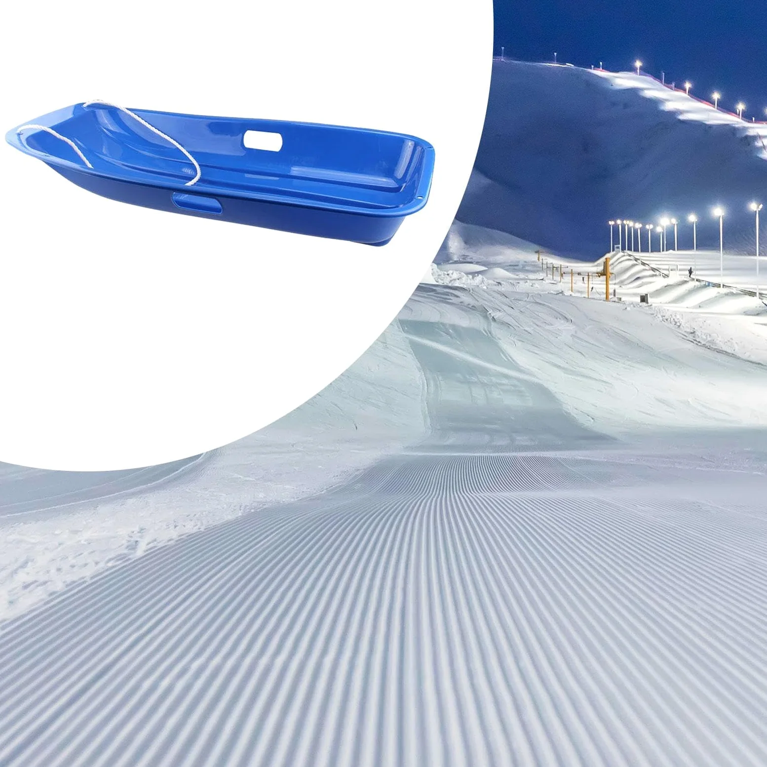 Oshhni Luge d'hiver pour Adultes, Toboggan, Multifonction, Jouet de Neige, traîneau à Sable pour pelouse, Vacances, arrière-Cour, activités de Plein air