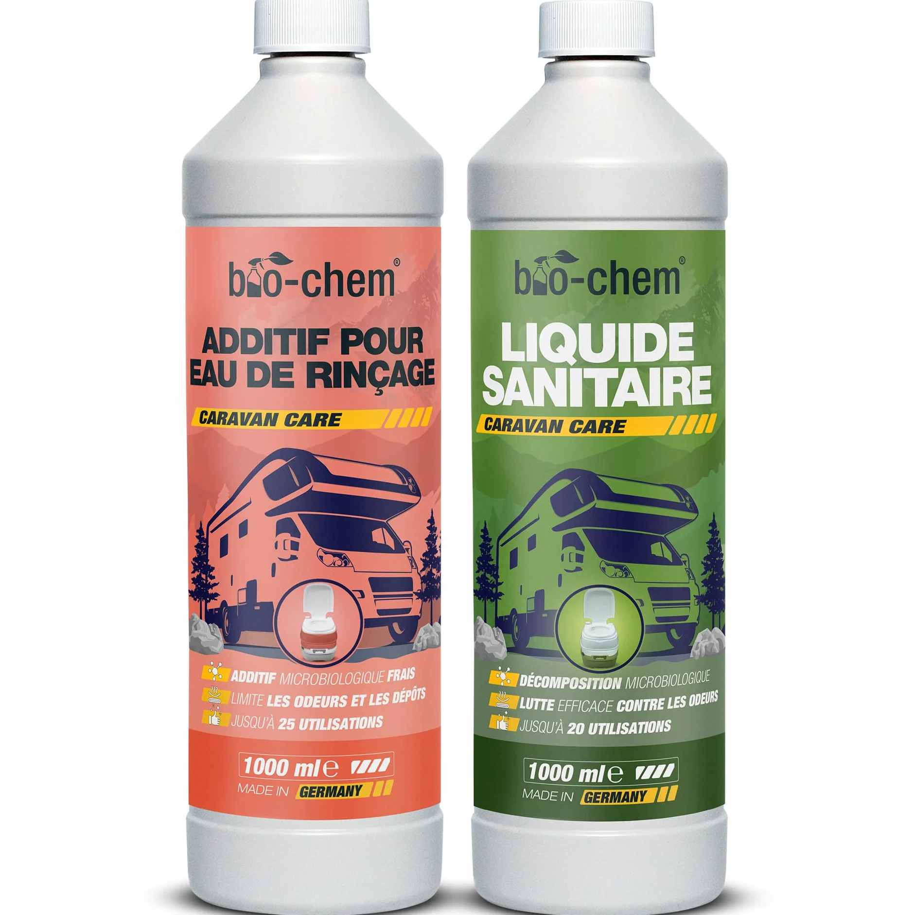 Bio-Chem Kits d'additifs hygiéniques pour Toilettes de Camping - Liquide sanitaire, additif pour eau de rinçage