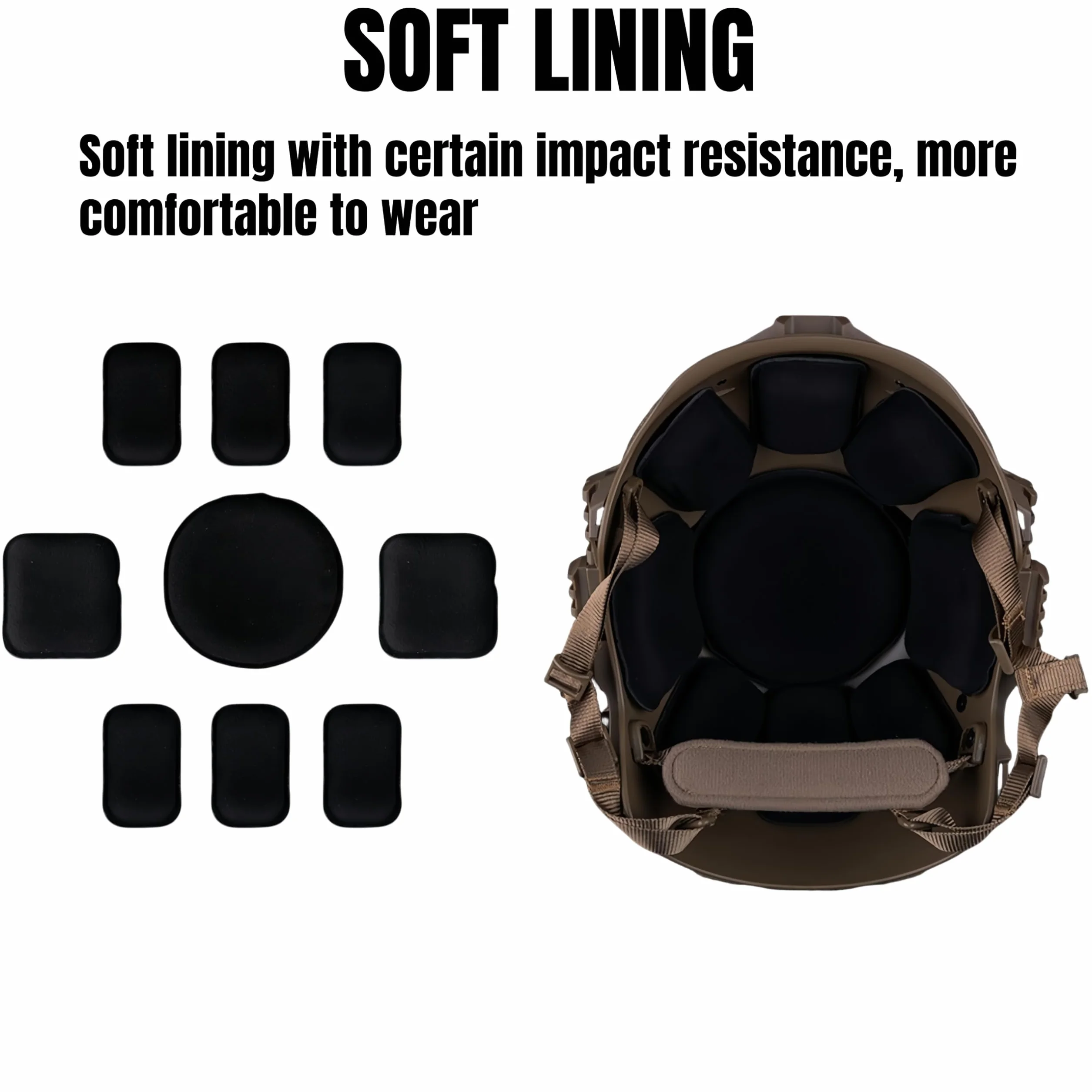 Casque Tactique W.endy 3.0 Version simplifiée pour Chasse Combat Airsoft Protection