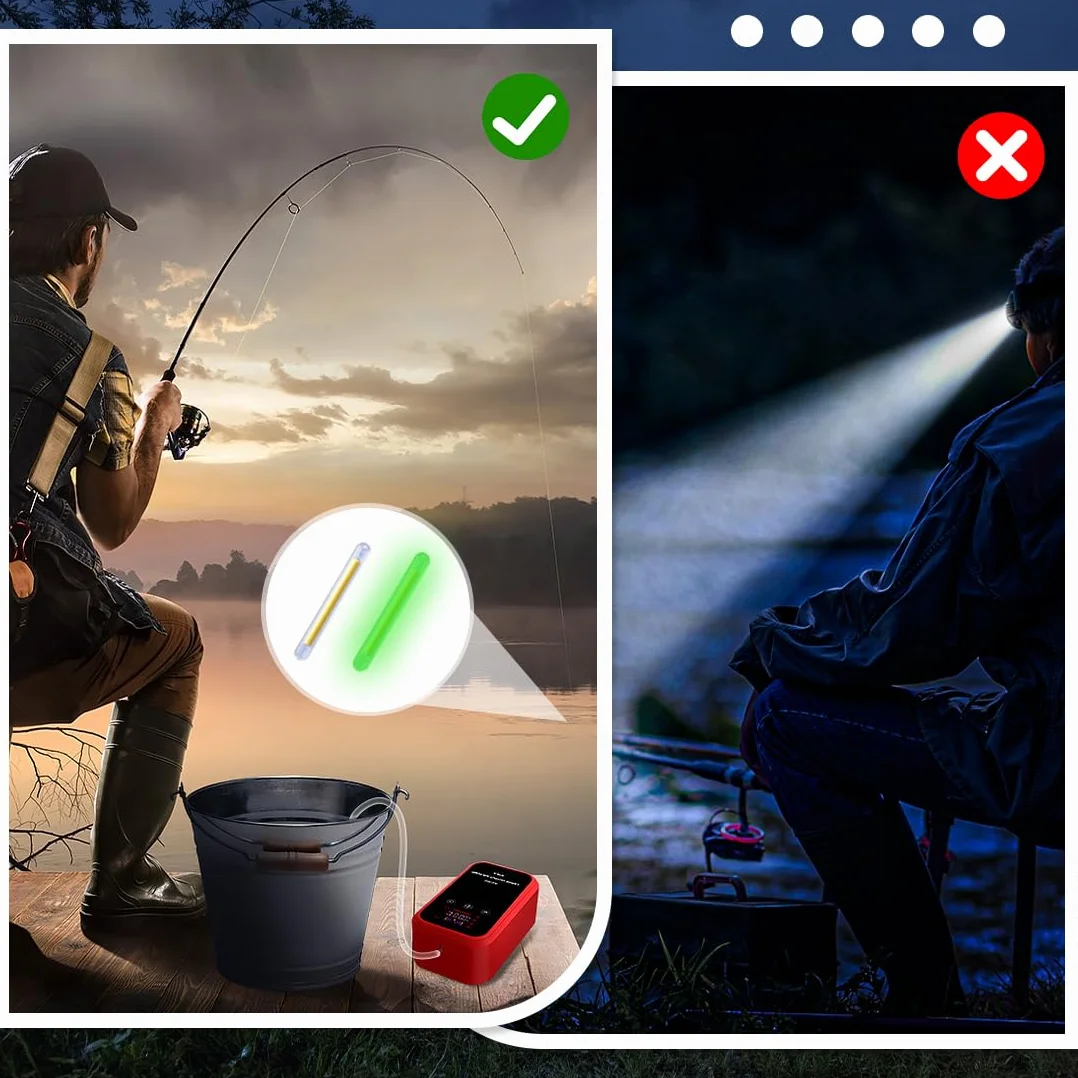 Lumière de pêche de Nuit, Bâtons Lumineux pour Canne à Pêche, Starlight Peche, Glow Stick Pêche de Nuit, Lumières De Bobber De Pêche Vert Fluorescent Lumière, pour Pêche De Nuit (50 pièces)