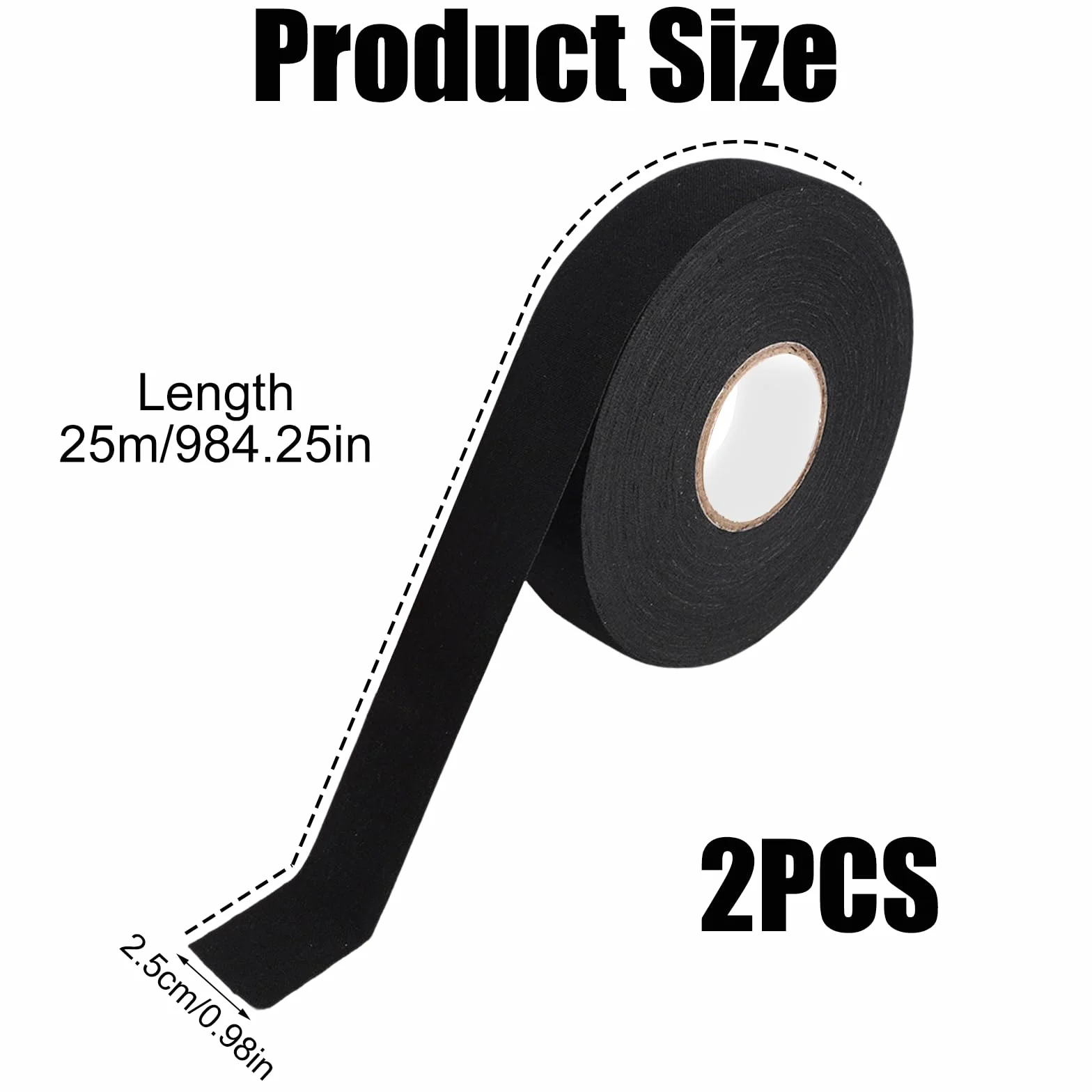 Ruban de Hockey Antidérapant 25m x 25mm pour Tennis, Badminton, Golf