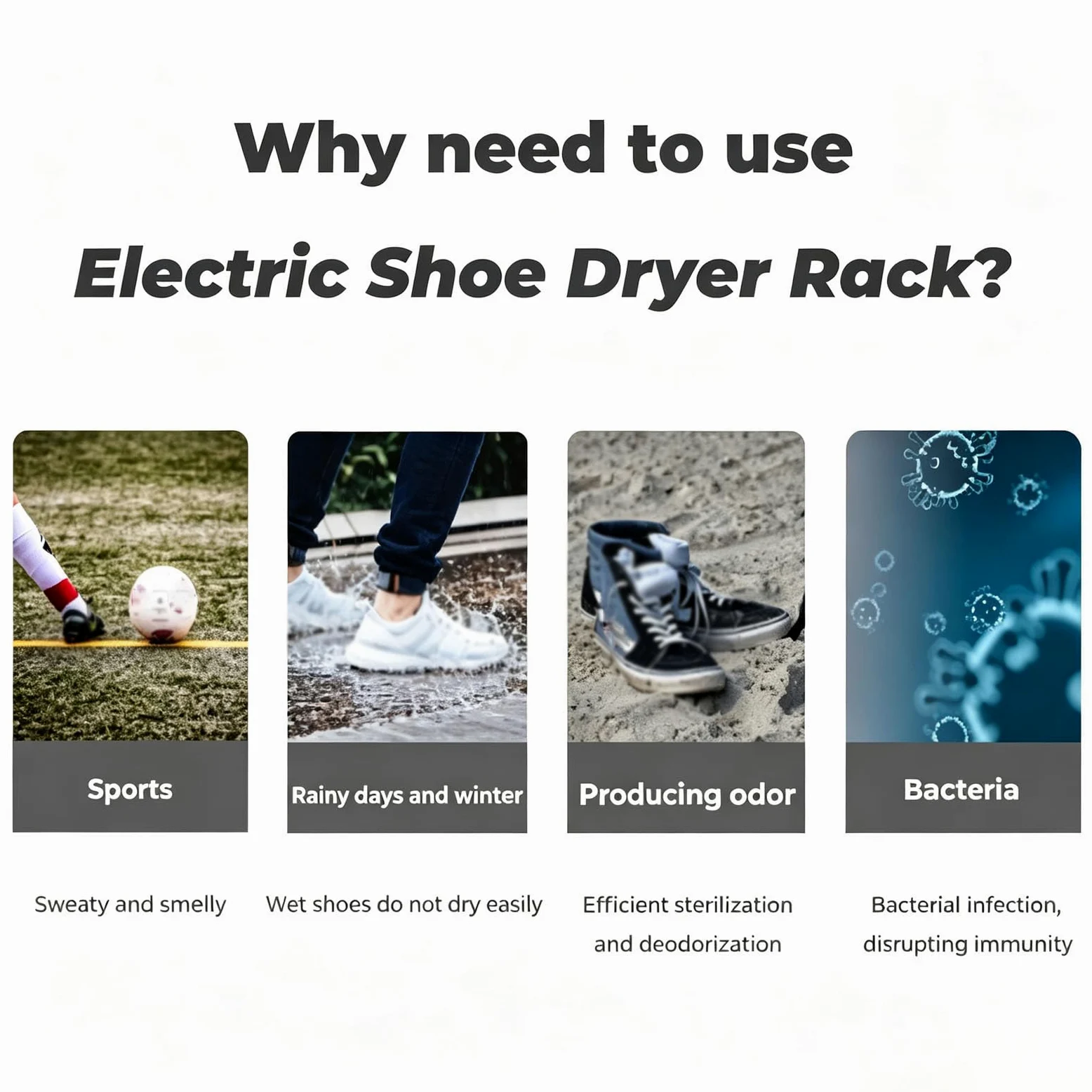 Sèche-chaussures Électrique En Aluminium 80 W, Autoportant, Pour 4 Paires De Bottes, Avec Fonction Chauffante, Déshumidification Et Chauffage. Interrupteur Étanche, Température Constante,