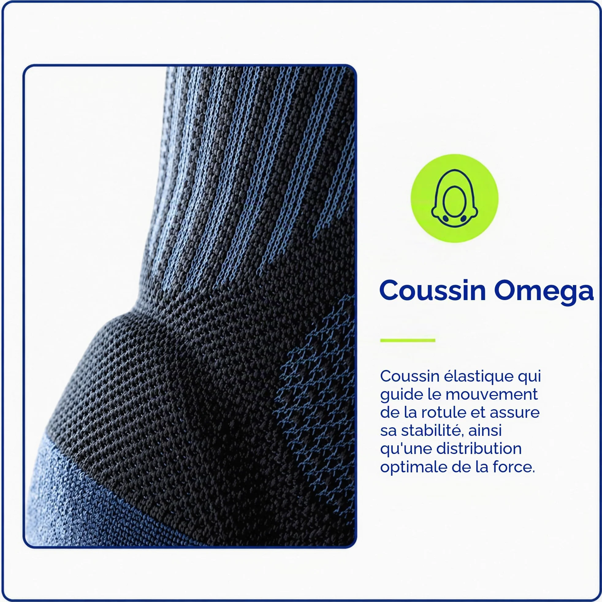 BAUERFEIND Genouillère „Knee Support“ avec Anneau en Silicone, Droit/Gauche