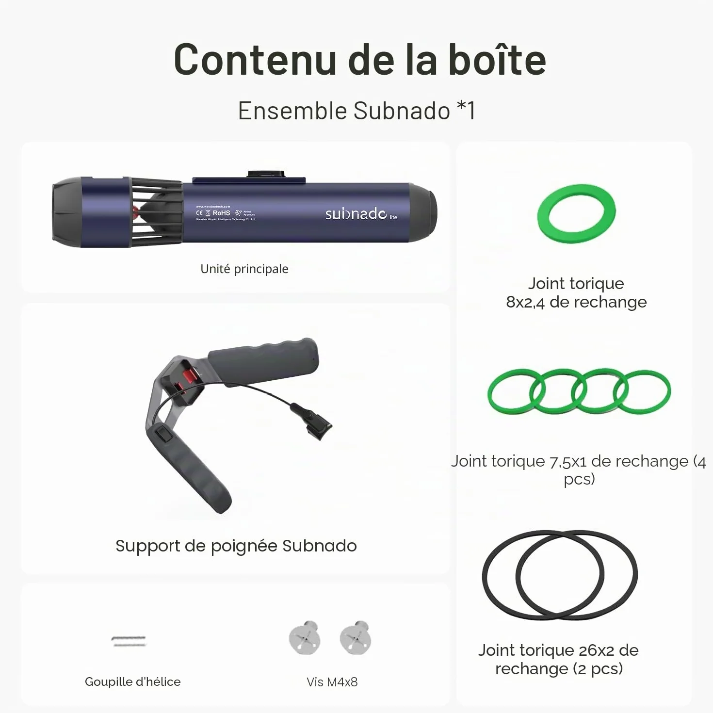 Waydoo Subnado Lite Scooter sous-Marin Compact Portable, Propulseur de Plongée Bleu
