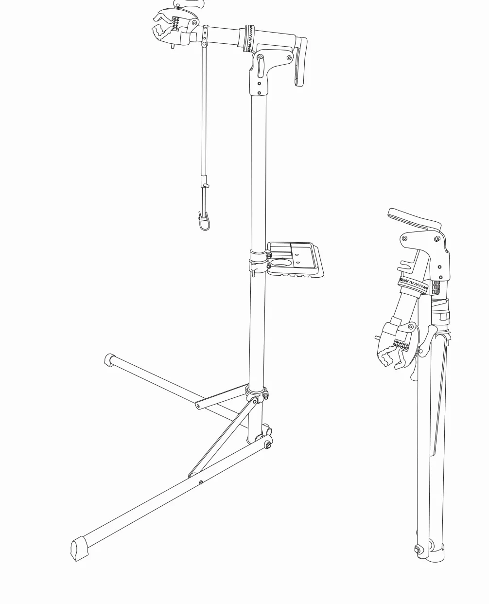 BRS04A Support de réparation de vélo 2 pieds en aluminium Noir