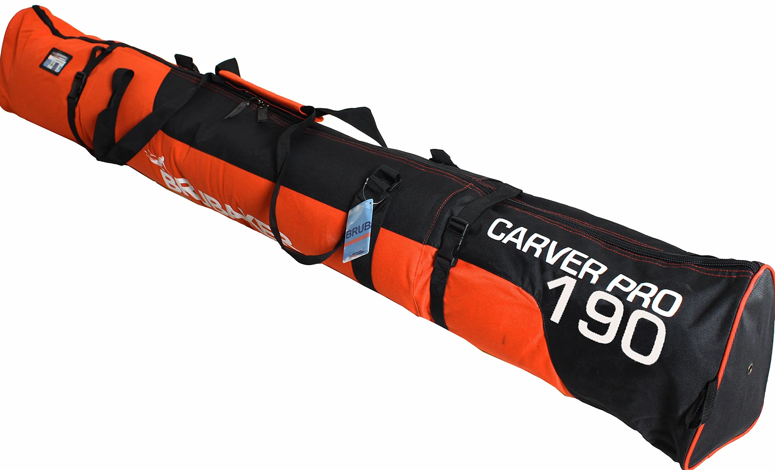 Brubaker Lot Sac à Skis et Chaussures de Ski Jusqu’à 190 cm Noir Orange