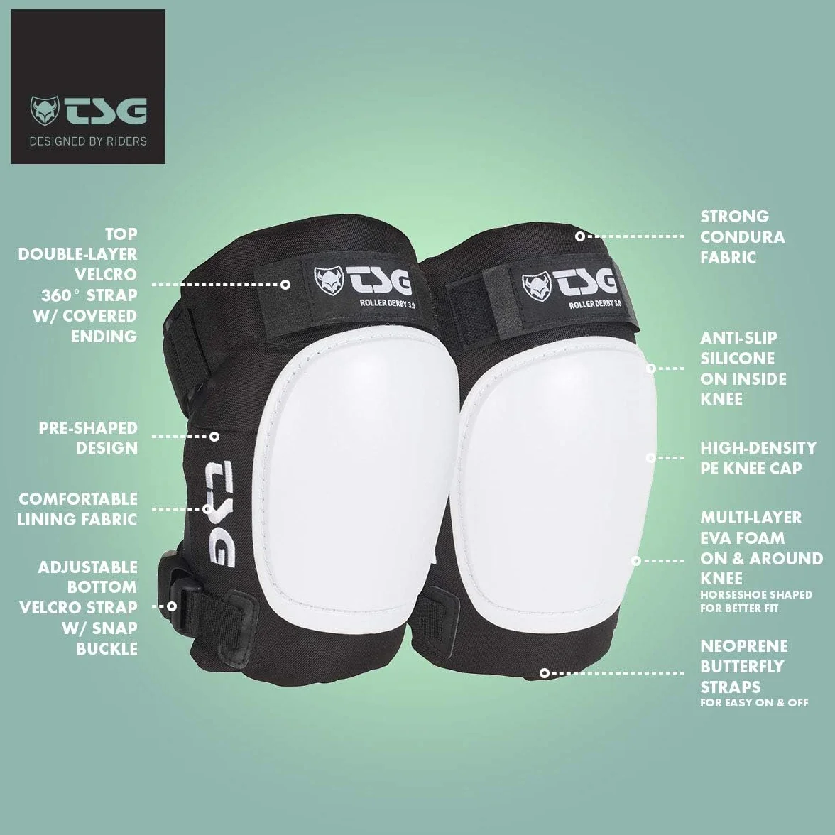 TSG Genouillères Roller Derby 3.0 Noir Foncé Taille L