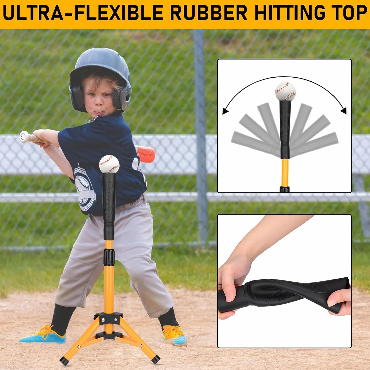 BOOSTEADY Baseball Batting Tee Portable Hauteur Réglable Trépied Softball Pliable avec Sac de Transport