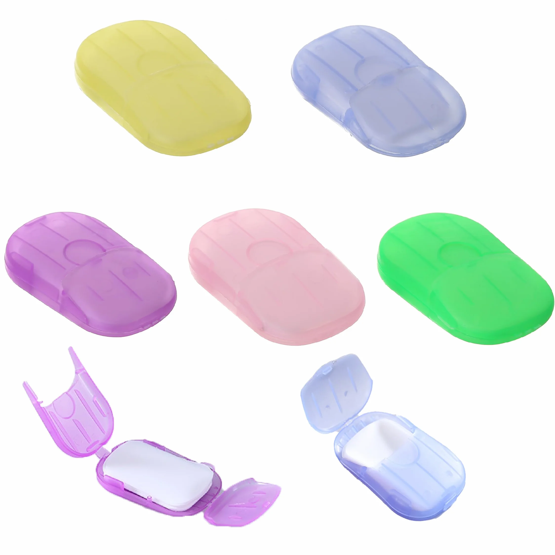 Savon en Papier jetable 100 Feuilles Portable Mini Feuilles de Savon pour les Mains Voyage