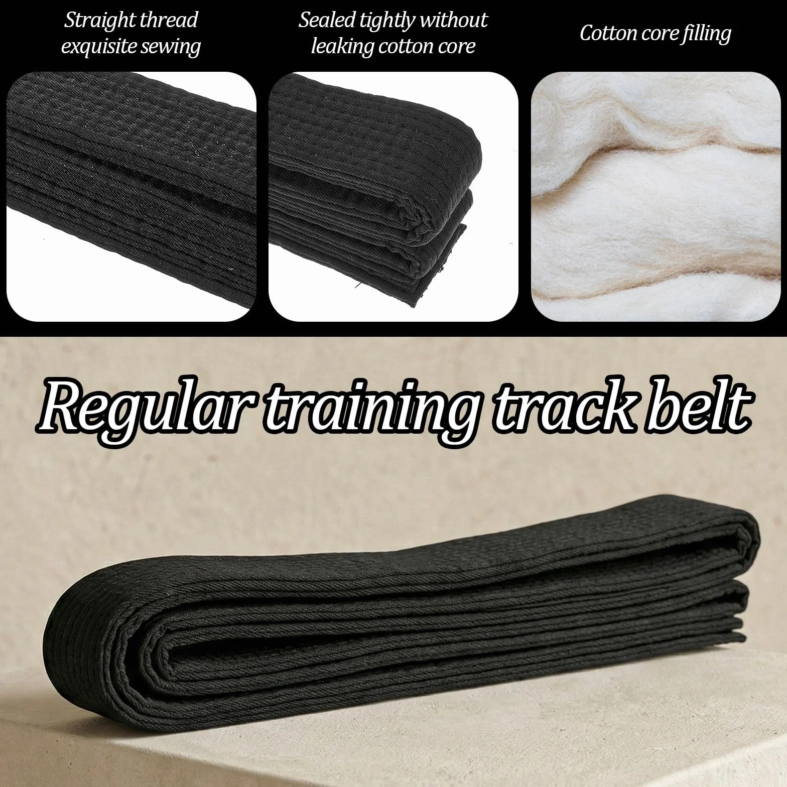 Ceinture de Jiu Jitsu 280 cm Coton Résistant Noir