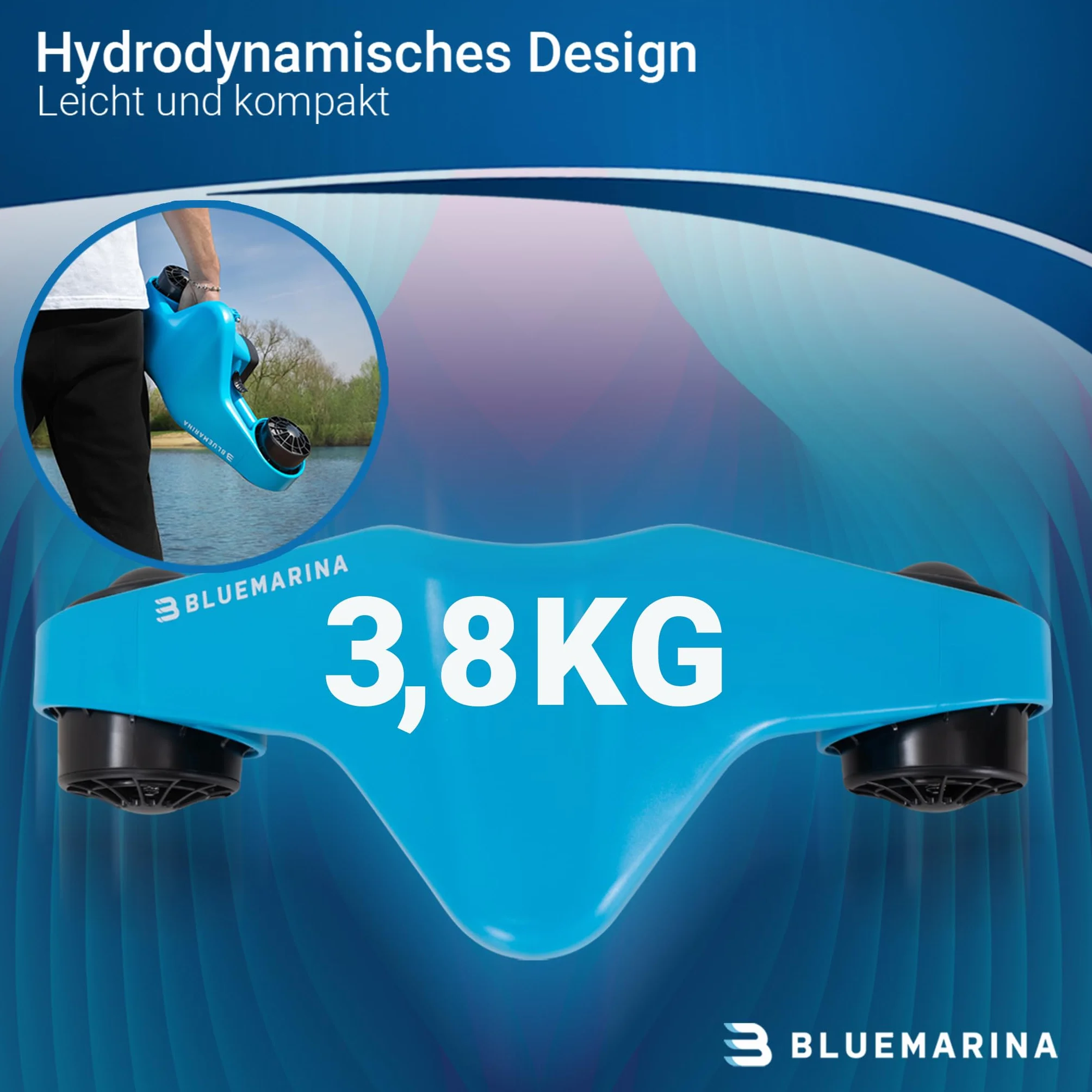 Bluemarina Orca scooter de plongée sous-marin 2 moteurs 500W 3 vitesses 30 mètres