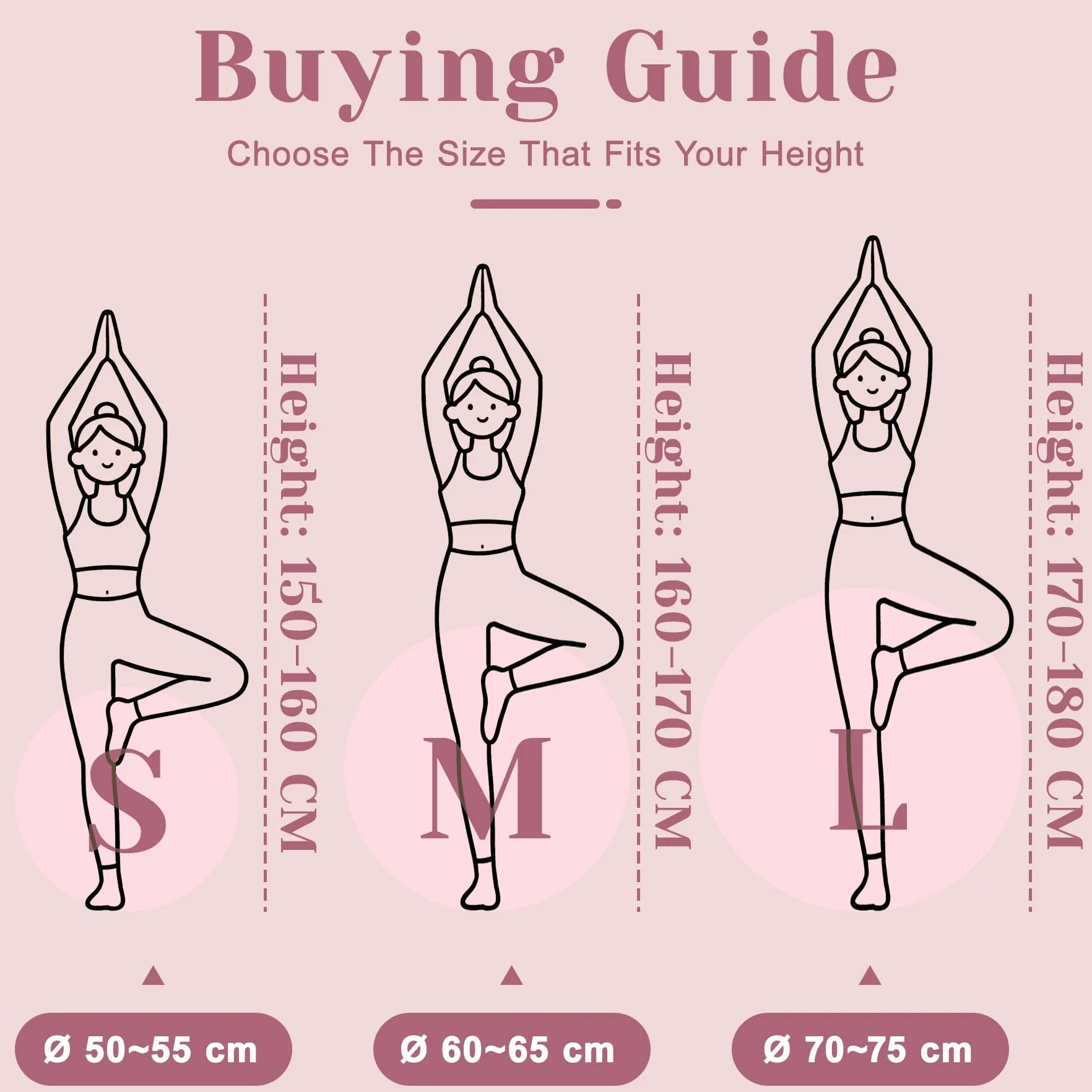 Ballon de gymnastique 55/65/75 cm et ballon de Pilates 25 cm – Pezzball anti-éclatement de grossesse – Ballon antidérapant d'équilibre yoga pour la maison