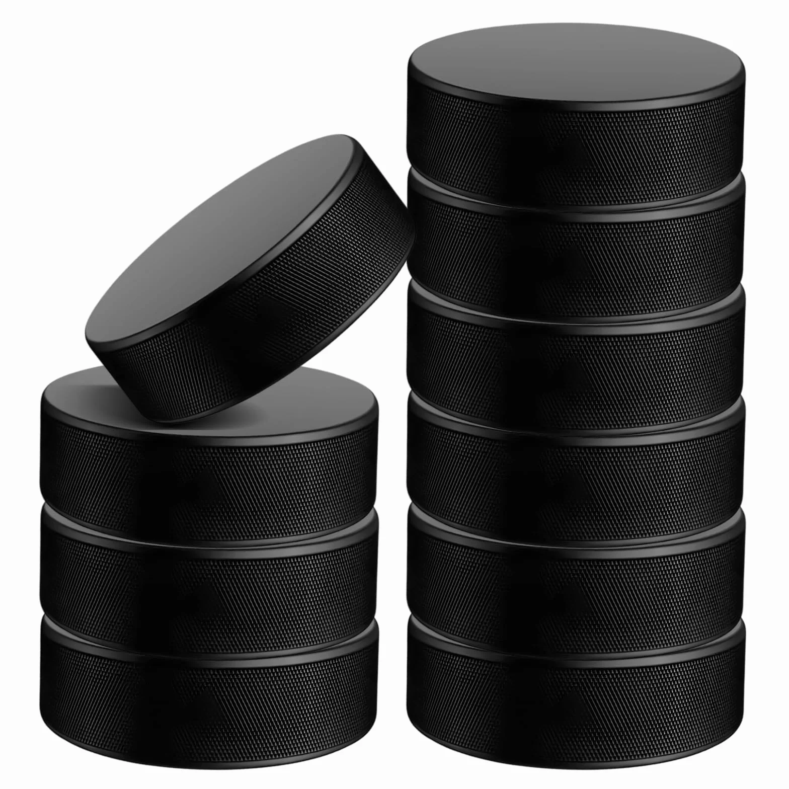BORDEAG 10 Pièces Palets de Hockey sur Glace, Rondelles d'Exercice, 7,6 x 2,5 cm pour Entraînement Adulte