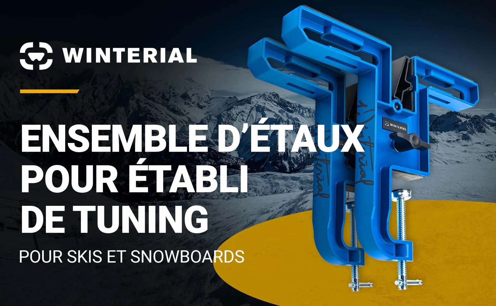 Winterial Étau à Skis et Snowboard Set de 2 Réglable Positions Horizontales Verticales